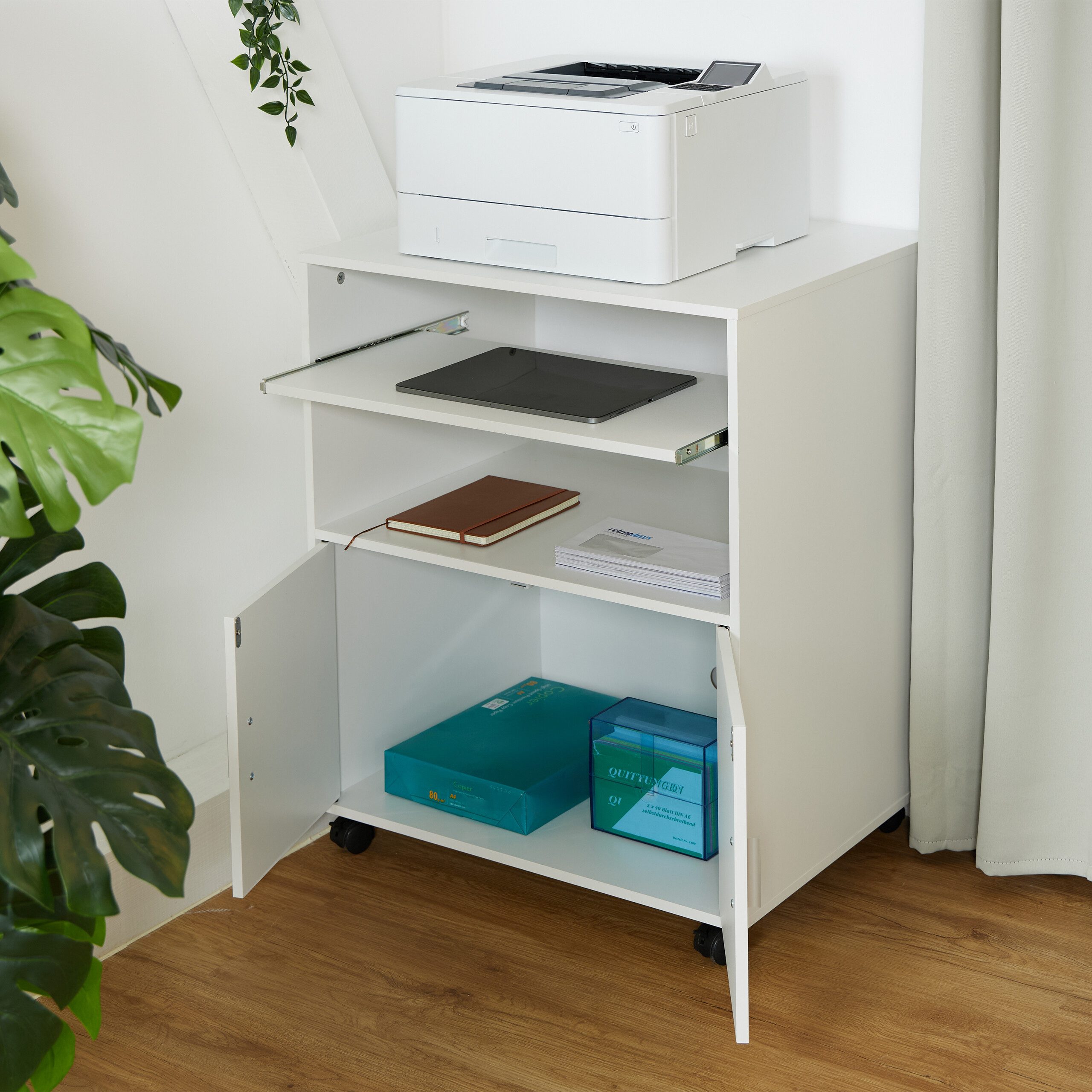 relaxdays Rollcontainer mit Tastaturauszug, (1 St) günstig online kaufen