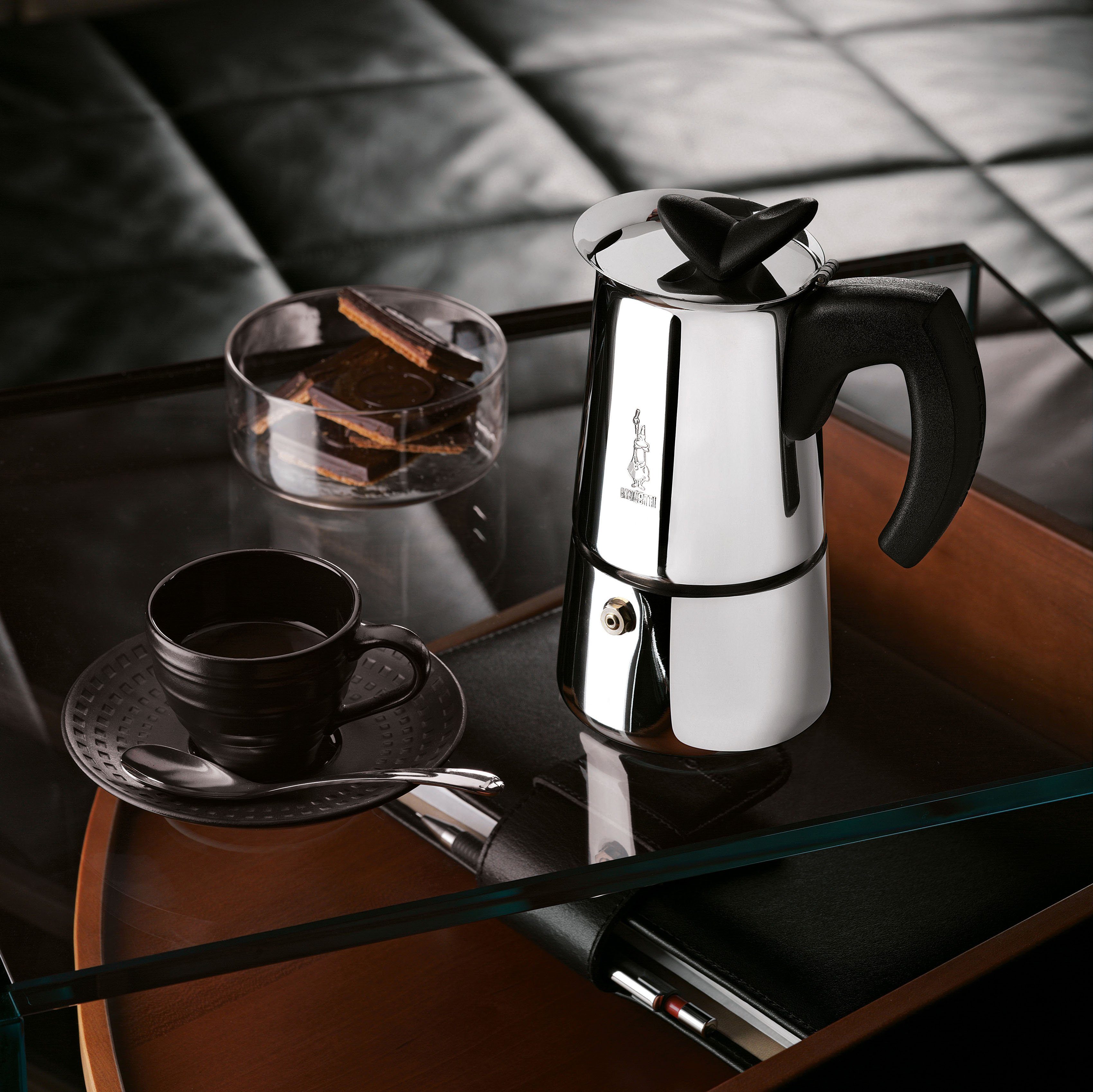 BIALETTI Espressokocher Musa, 0,07l 2 Kaffeekanne, Tassen