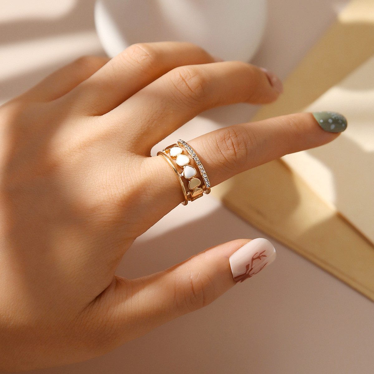 KARMA Fingerring Damenring Gold Edelstahl mit günstig online kaufen