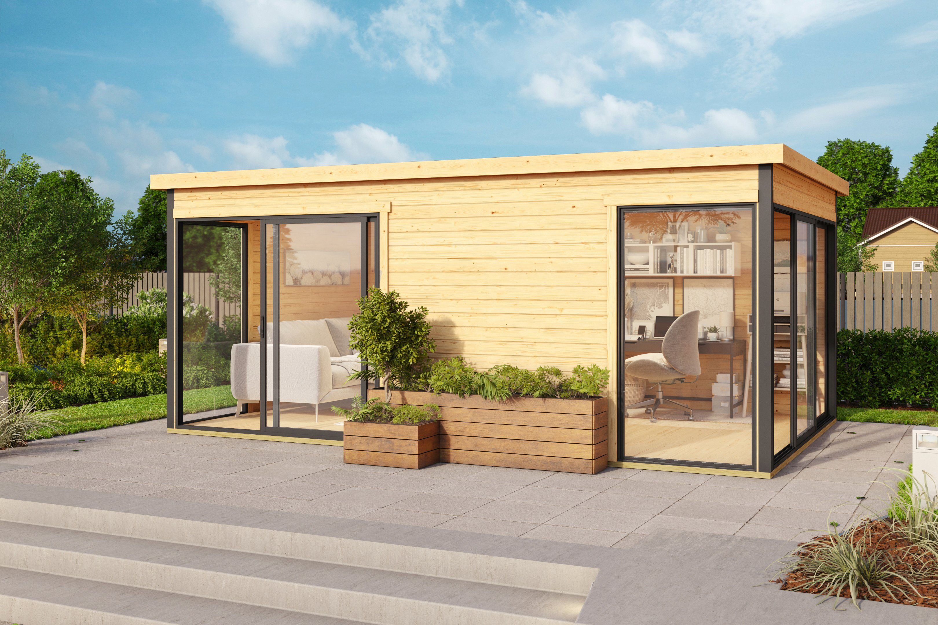 LASITA MAJA Gartenhaus DOMEO 3, BxT: 528,4x341,5 cm, (Set), 2-Raum