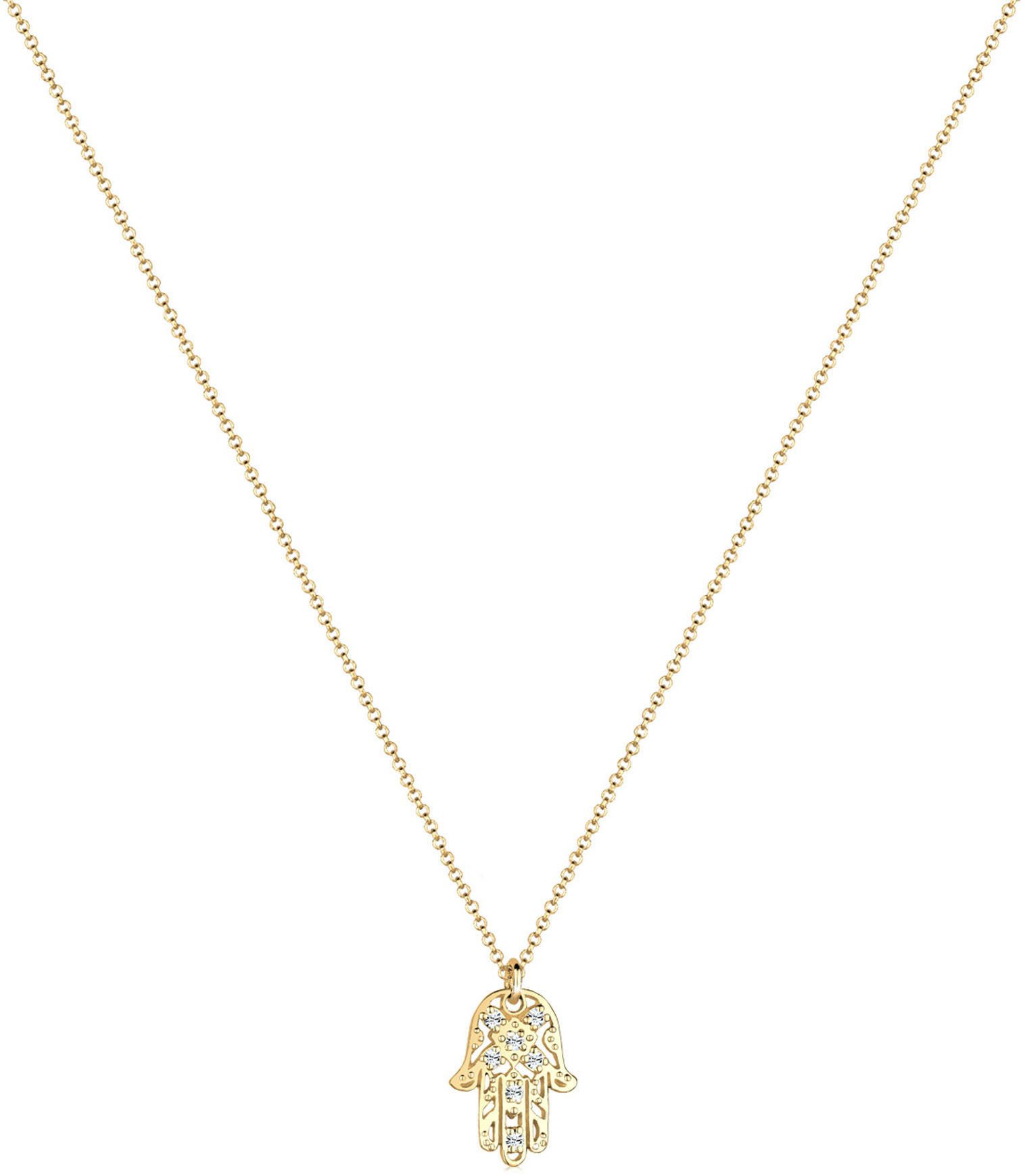 Elli Kette mit Anhänger Schmuck Geschenk Silber 925 Hamsa Hand, mit Glasste günstig online kaufen