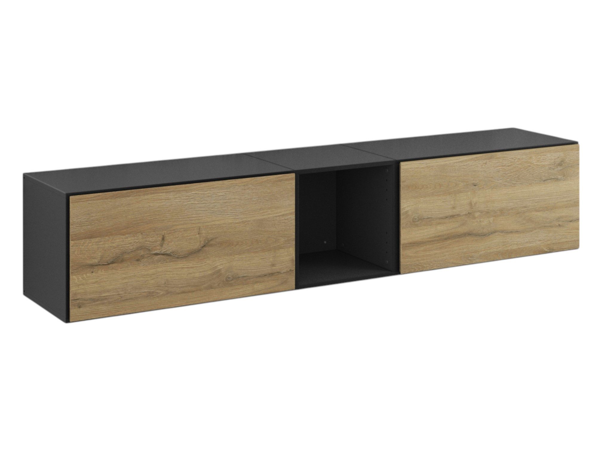 moebel-dich-auf Lowboard VARIANTO 2 (3 tlg., 190 cm breit, TV-Schrank bestehend aus 2x Schränken mit Klappe und 1x Regal), stehend und hängend