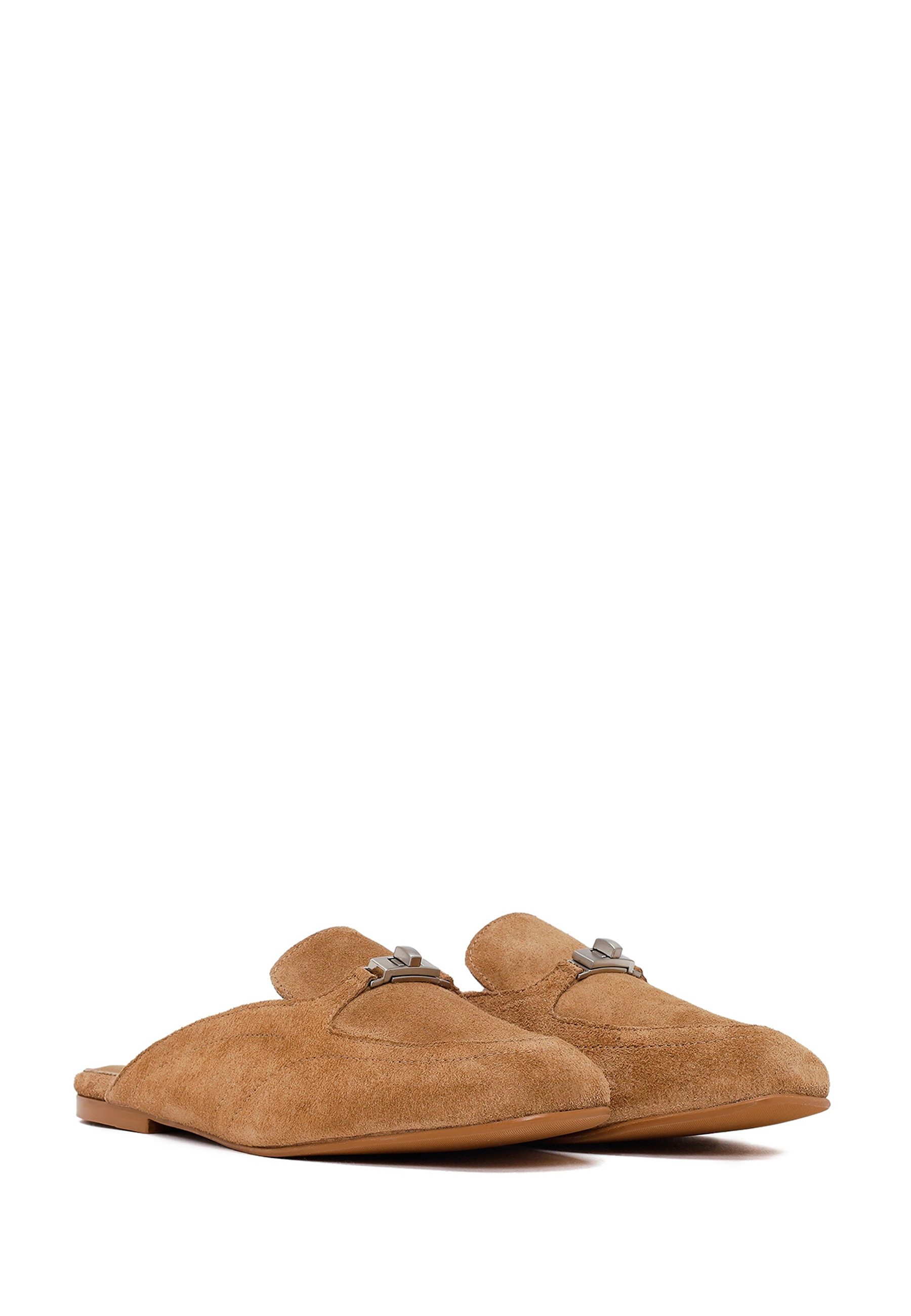 Derimod Loafer-Mules aus Veloursleder Mules Wildleder, Lederfutter, TPU-Sohle, Slip-On-Design, Metallakzent