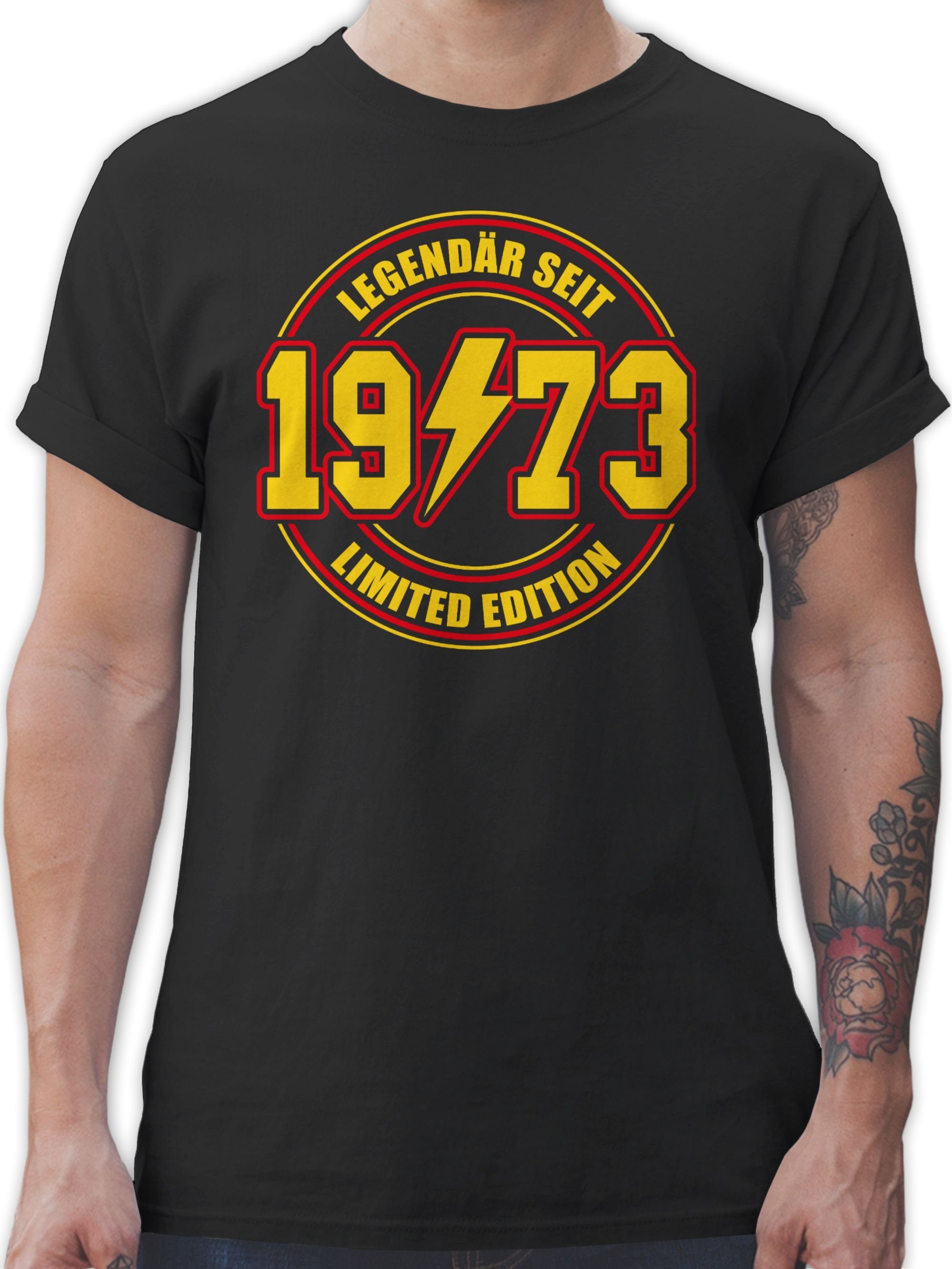 Shirtracer T-Shirt Legendär seit 1973 Limited Edition 50. Geburtstag 03 Schwarz