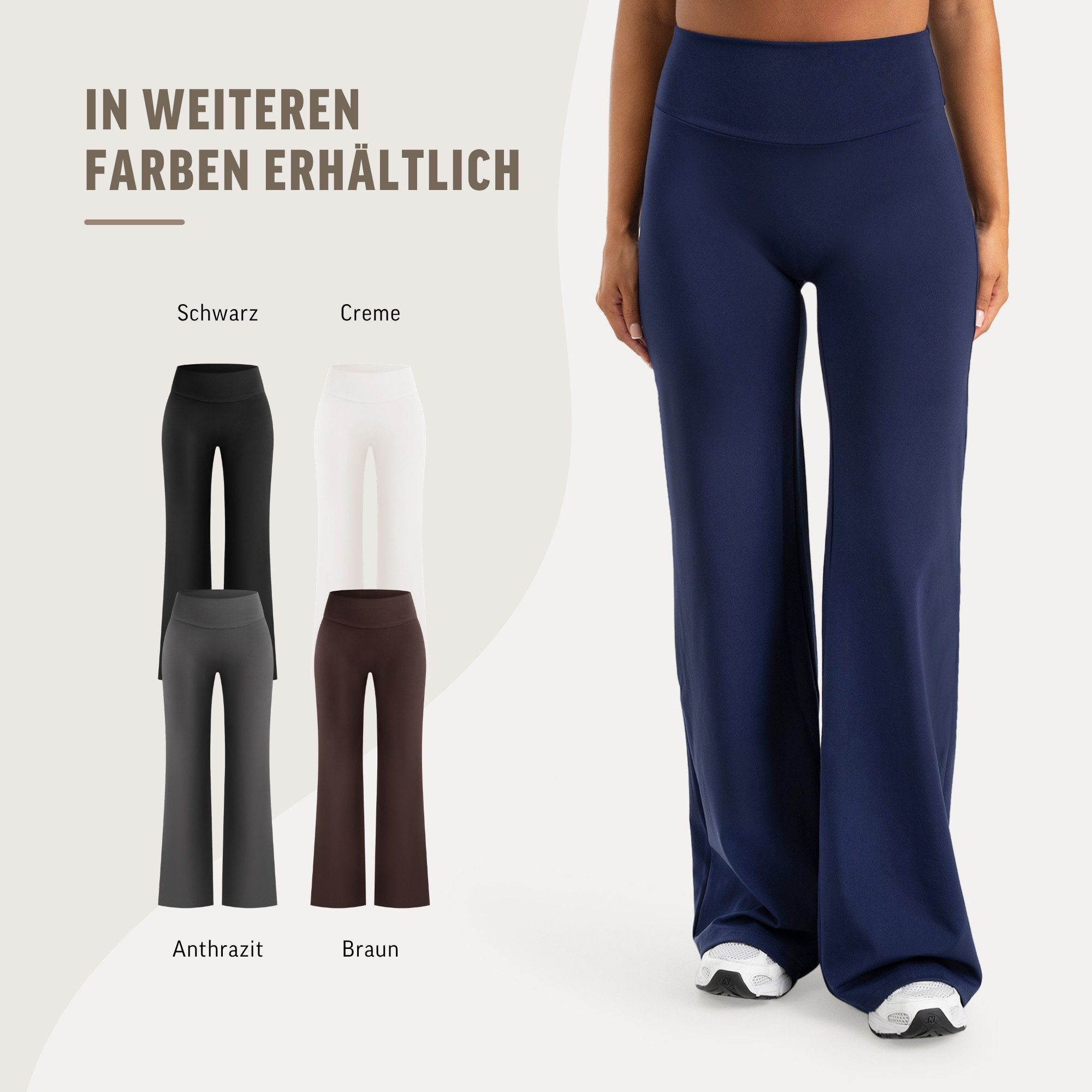 Smilodox Leggings Neola Damen, Schlaghose, V-Shape Bund, für Fitness & Alltag Flared Bein, Performance Stretch, Shaping, Soft Touch – Bild 4 von 5