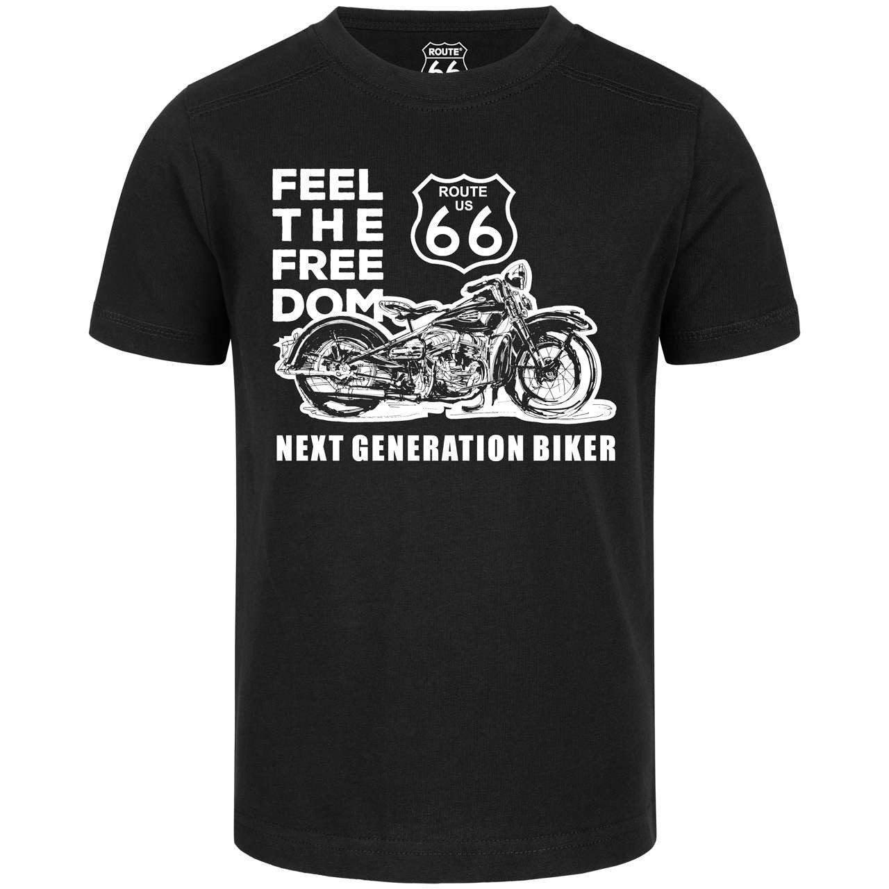 T-Shirt mit Route 66 (Next Generation Biker) Druck für Kinder