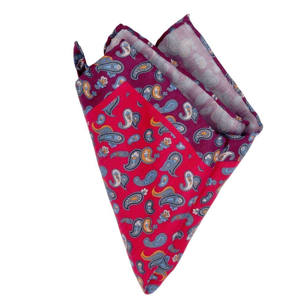 BGENTS Einstecktuch Handrolliertes Einstecktuch aus Baumwoll-/Leinen mit Paisley-Muster