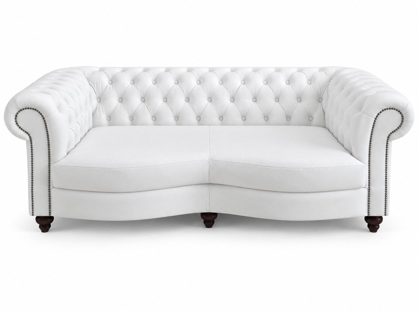 JVmoebel Chesterfield-Sofa Luxus Chesterfield 3-Sitzer Sofa Weiß mit Knopfheftung Sofort, Made in Europa