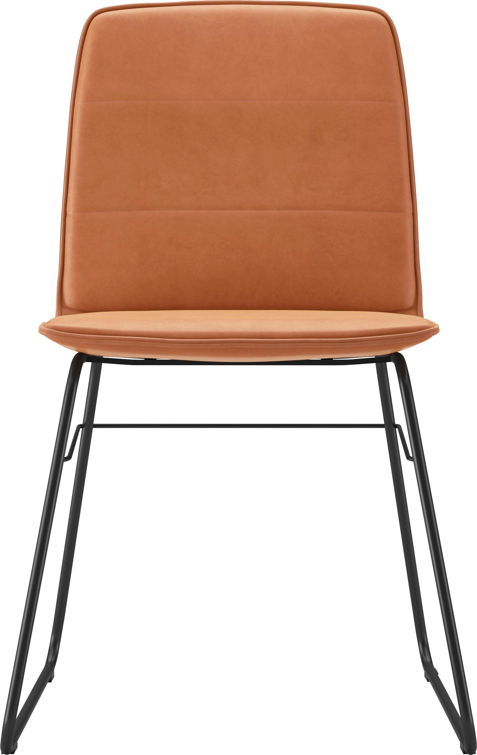 freistil ROLF BENZ Schalenstuhl 118, Stahlrohraußengestell tiefschwarz mit Husse