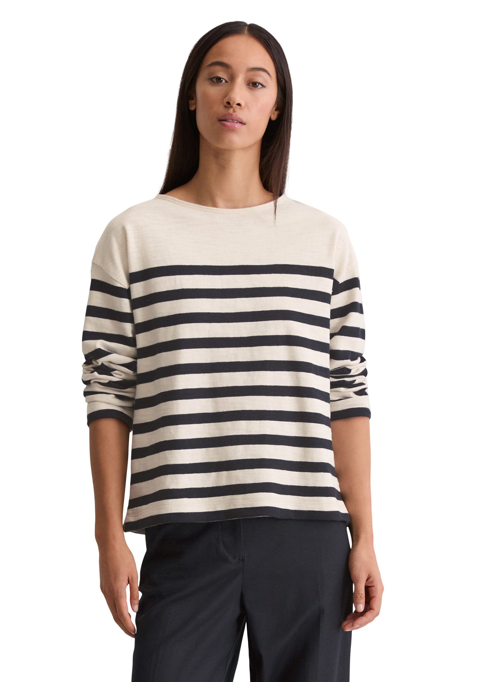 Marc O'Polo Longsleeve relaxed fit, aus garngefärbtem Heavy-Slub-Jersey, ge günstig online kaufen