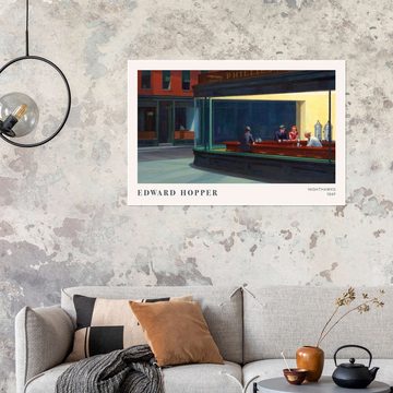 Posterlounge Poster Edward Hopper, Nachtschwärmer, 1942, Wohnzimmer Modern Malerei