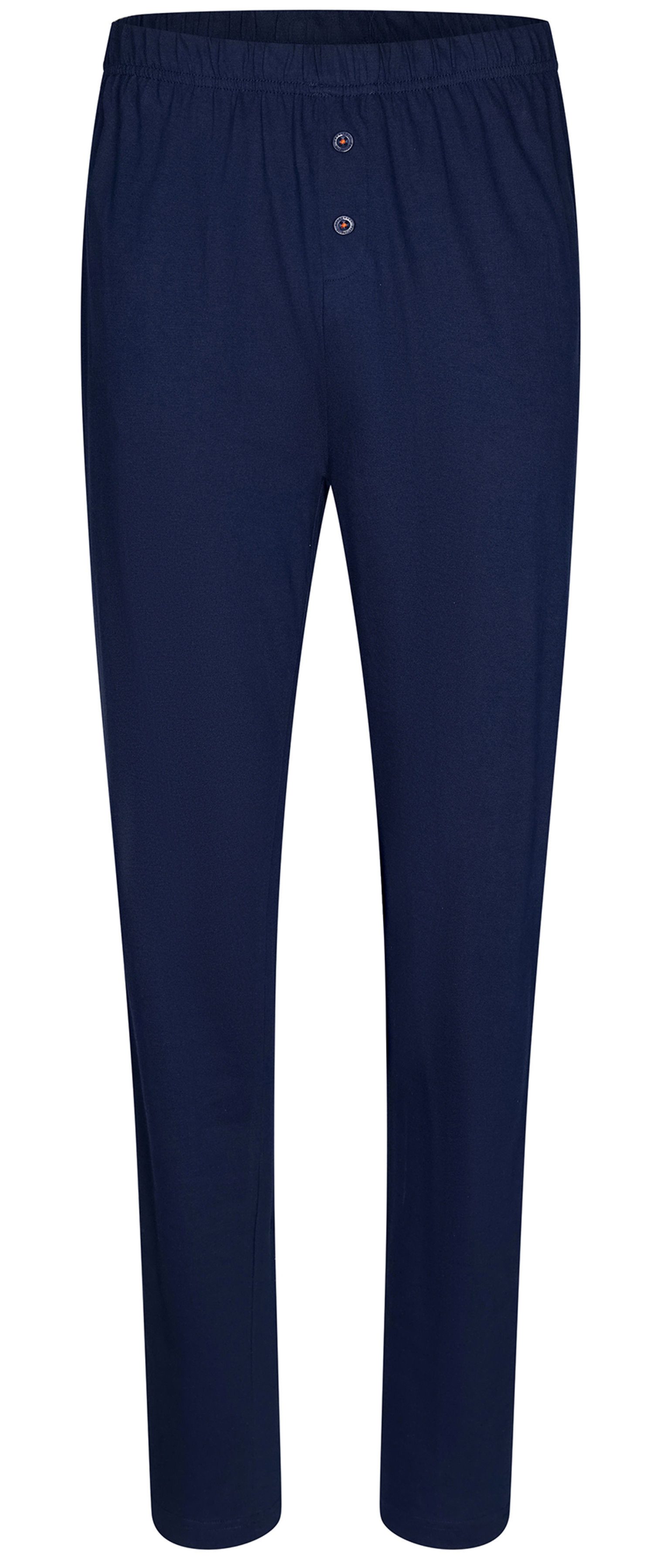 Pastunette Schlafanzug Herren Pyjama lang geknöpft (2 tlg) Baumwolle