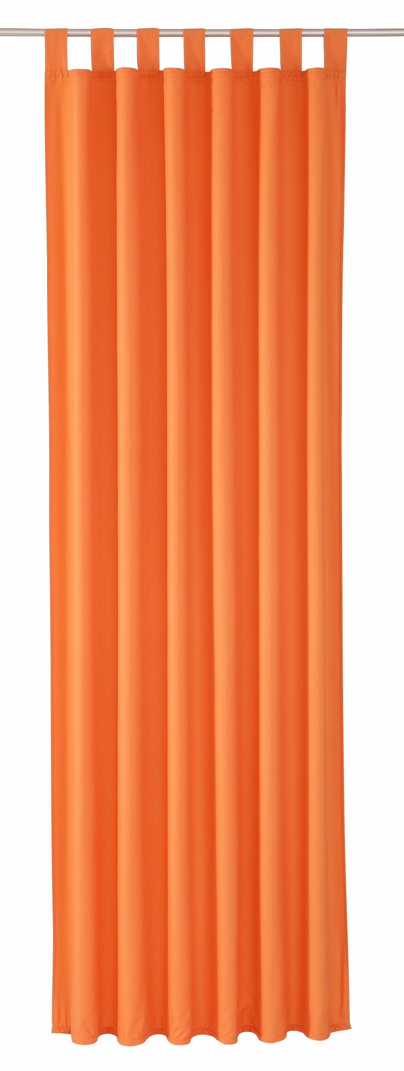 Vorhang Vito, Weckbrodt, Schlaufen (1 Satin, blickdicht, Microvelour, Unifarben Schlaufenschal, orange blickdicht, Gardine, St)