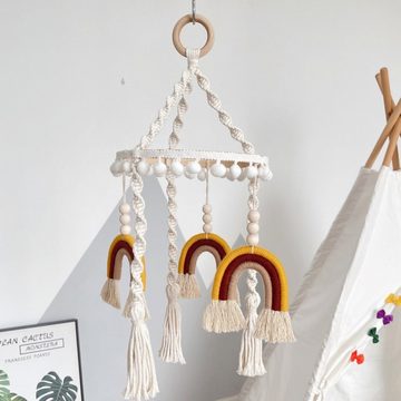 Fivejoy Wanddekoobjekt Regenbogen wandbehang dekoration, Boho-Kinderbett-Mobile (zimmer wohnzimmer anhänger innen kreativ wandbehang für B&B wohnzimmer hotel kinderzimmer, 1 St)
