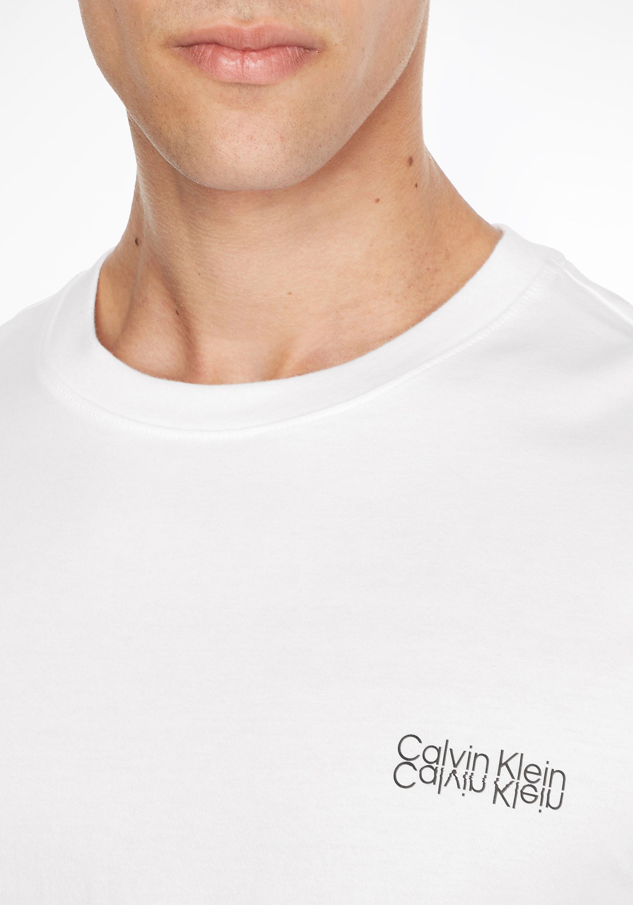 Klein LOGO white MIRRORED Langarmshirt bright Calvin