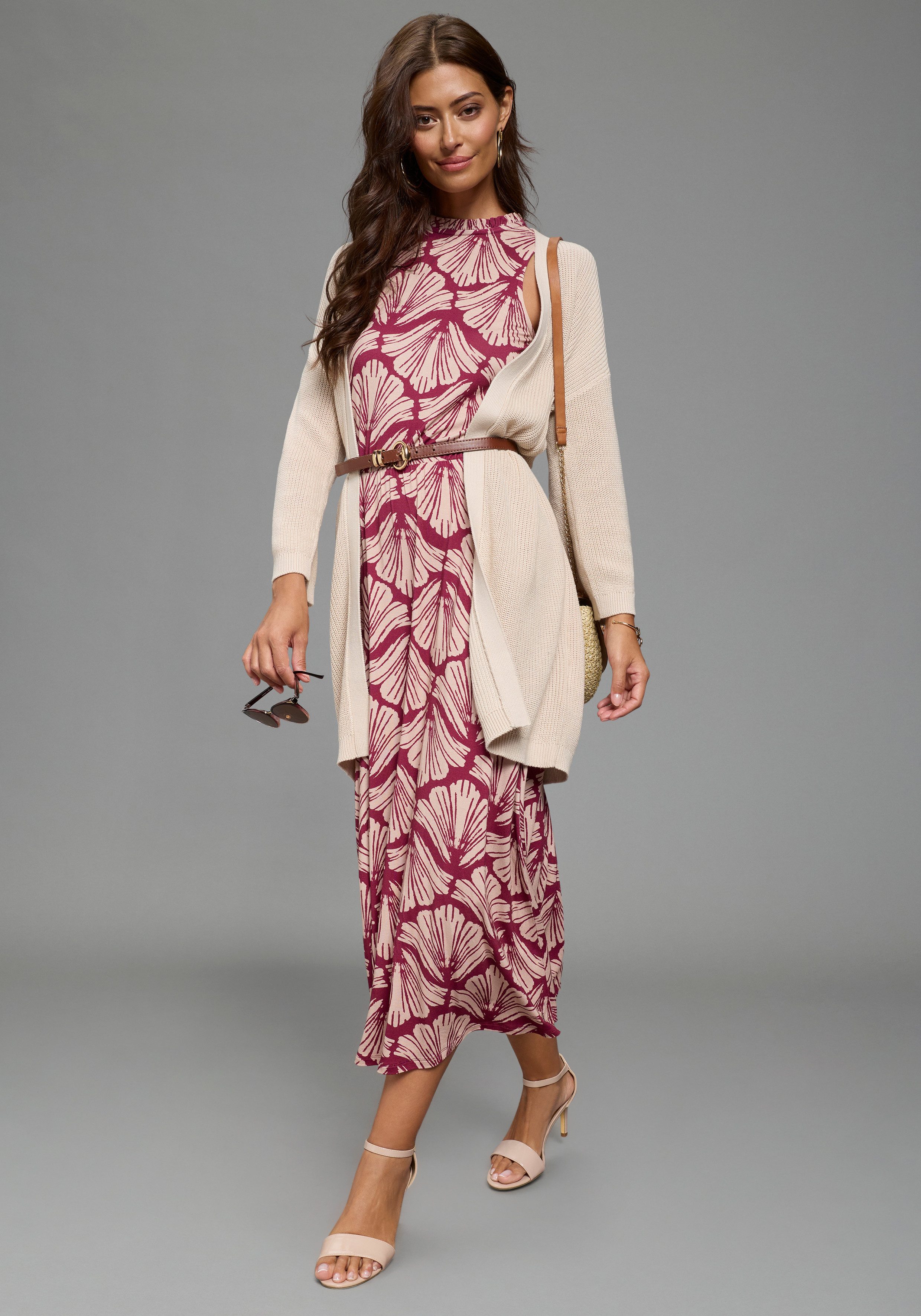 Laura Scott Sommerkleid gemustert, für entspannte Tage, aus Viskose und Elasthan, ärmellos