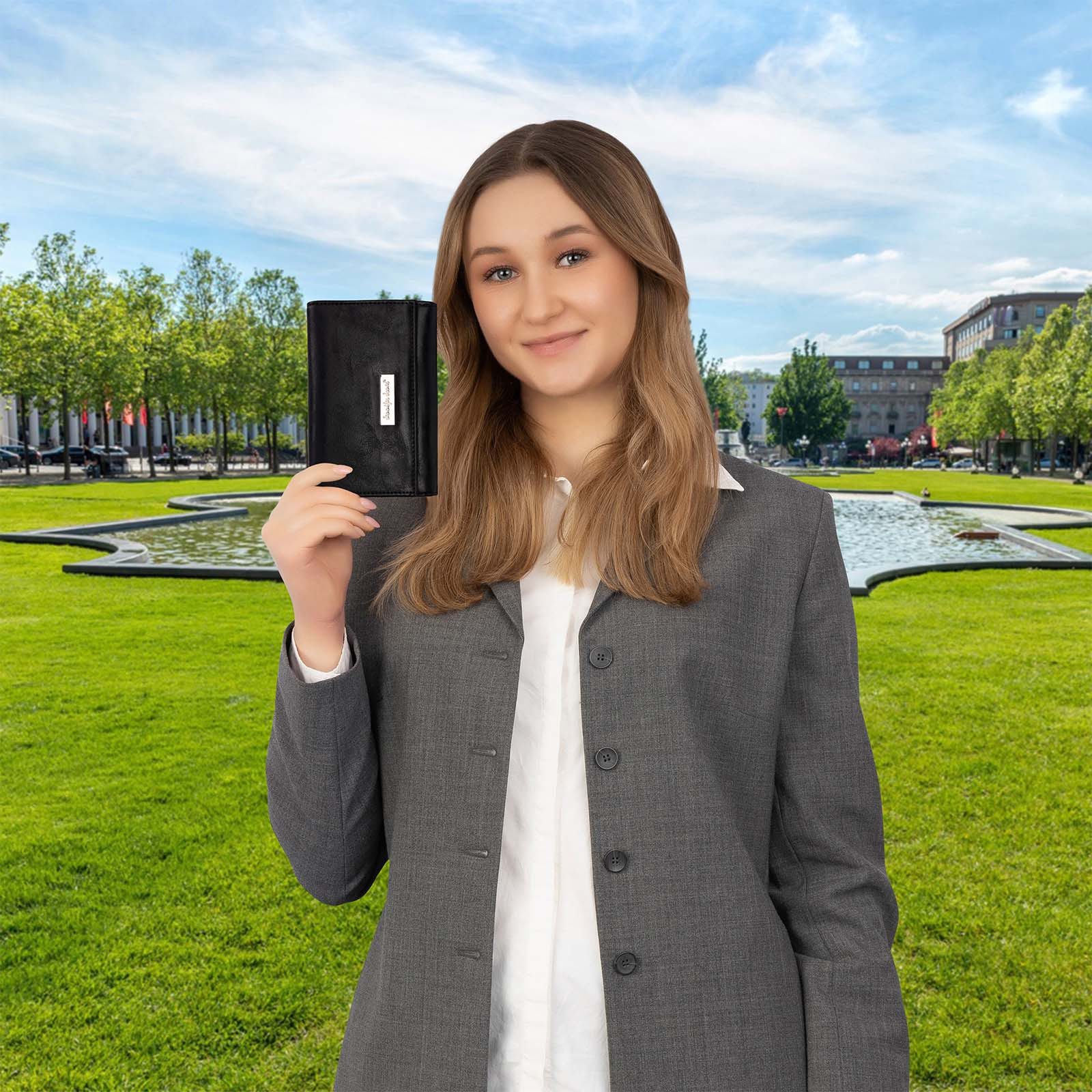 Jennifer Jones Geldbörse JENNIFER JONES Damen Geldbörse Portemonnaie Schwar günstig online kaufen