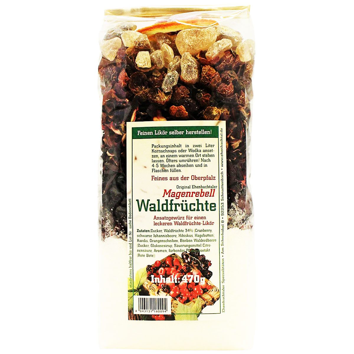 Biller Gewürz, Magenrebell Waldfrüchte Ansatzmischung für Kräuterlikör 470g