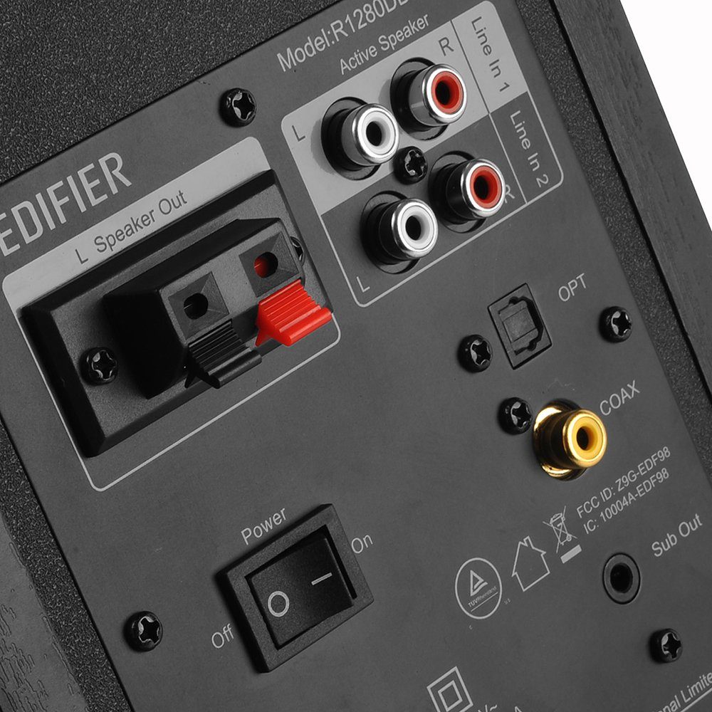 W, Regal-Lautsprecher Edifier® Soundfield Spatializer, R1280DBs (Bluetooth, paar) Fernsteuerung, Stereo schwarz 42