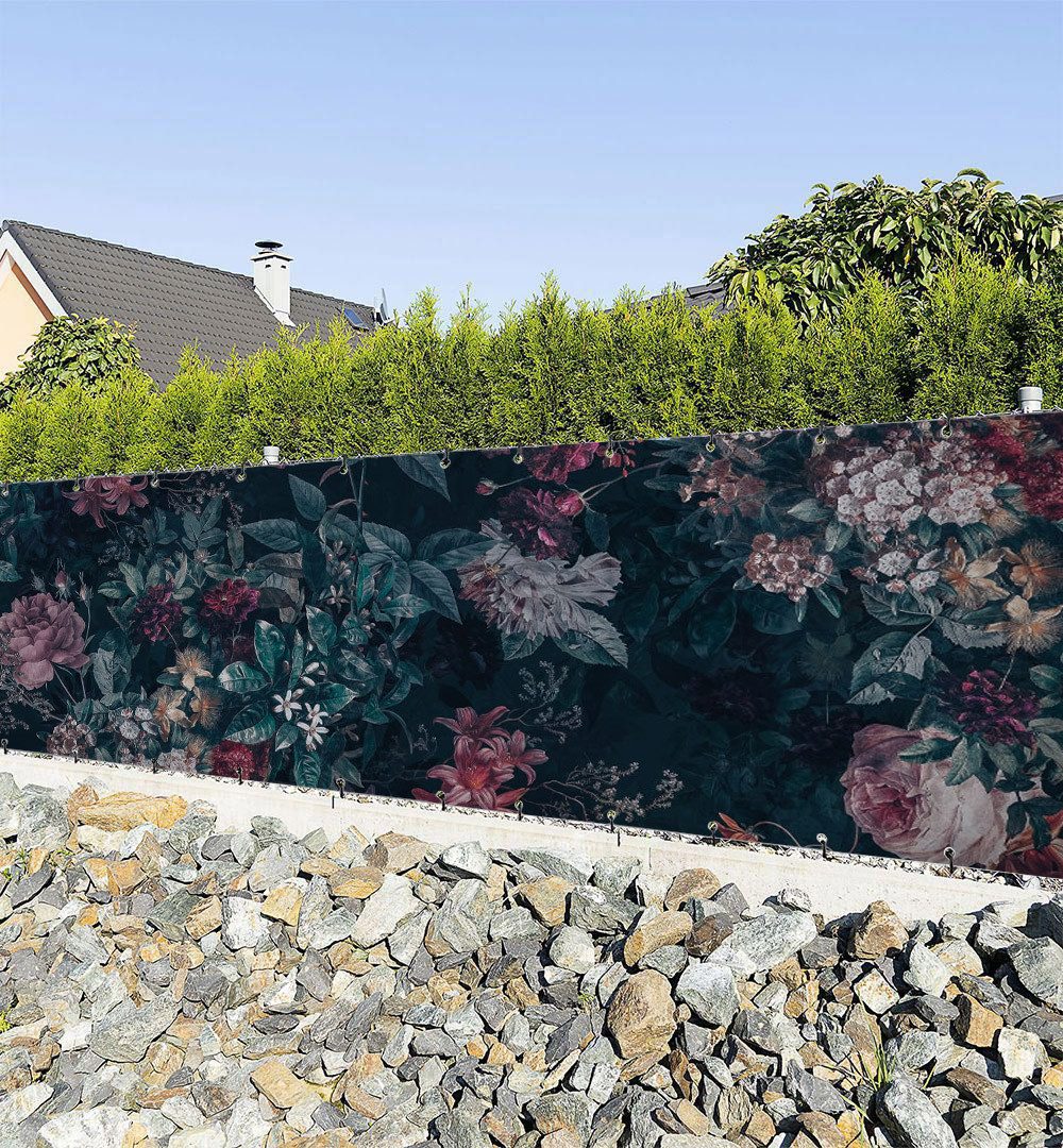 Sichtschutzzaunmatten Zaunbanner Blühende Vintage Blumenwand Sichtschutz Garten Zaun