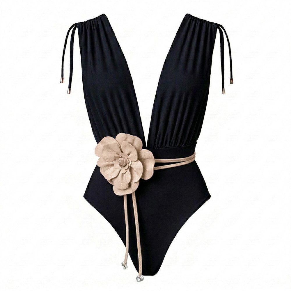 SEA ME SWIM Badeanzug CAYMAN FLORAL 01 Ecru Belt Edition