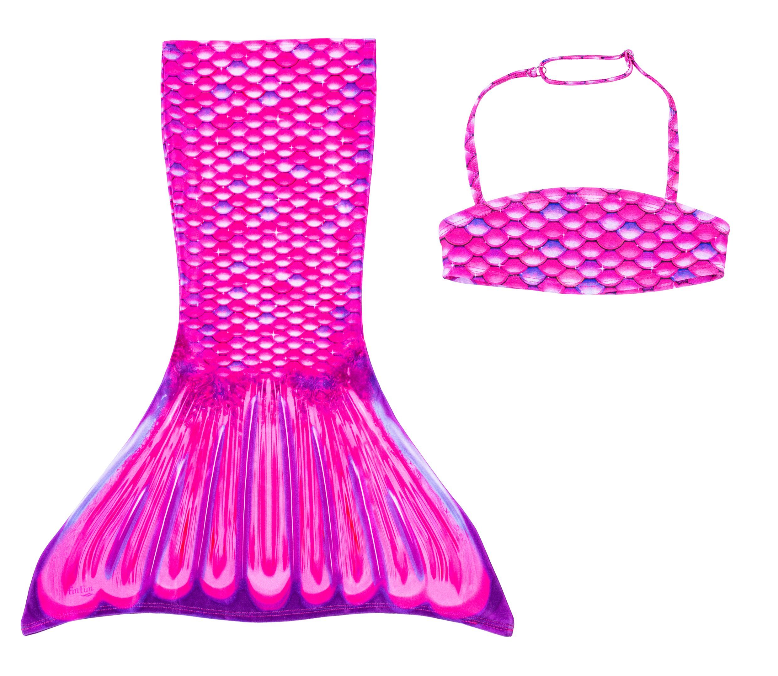 Fin Fun Balconette-Bikini Meerjungfrau Bikini Oberteil mit Rock Malibu Pink für Kinder