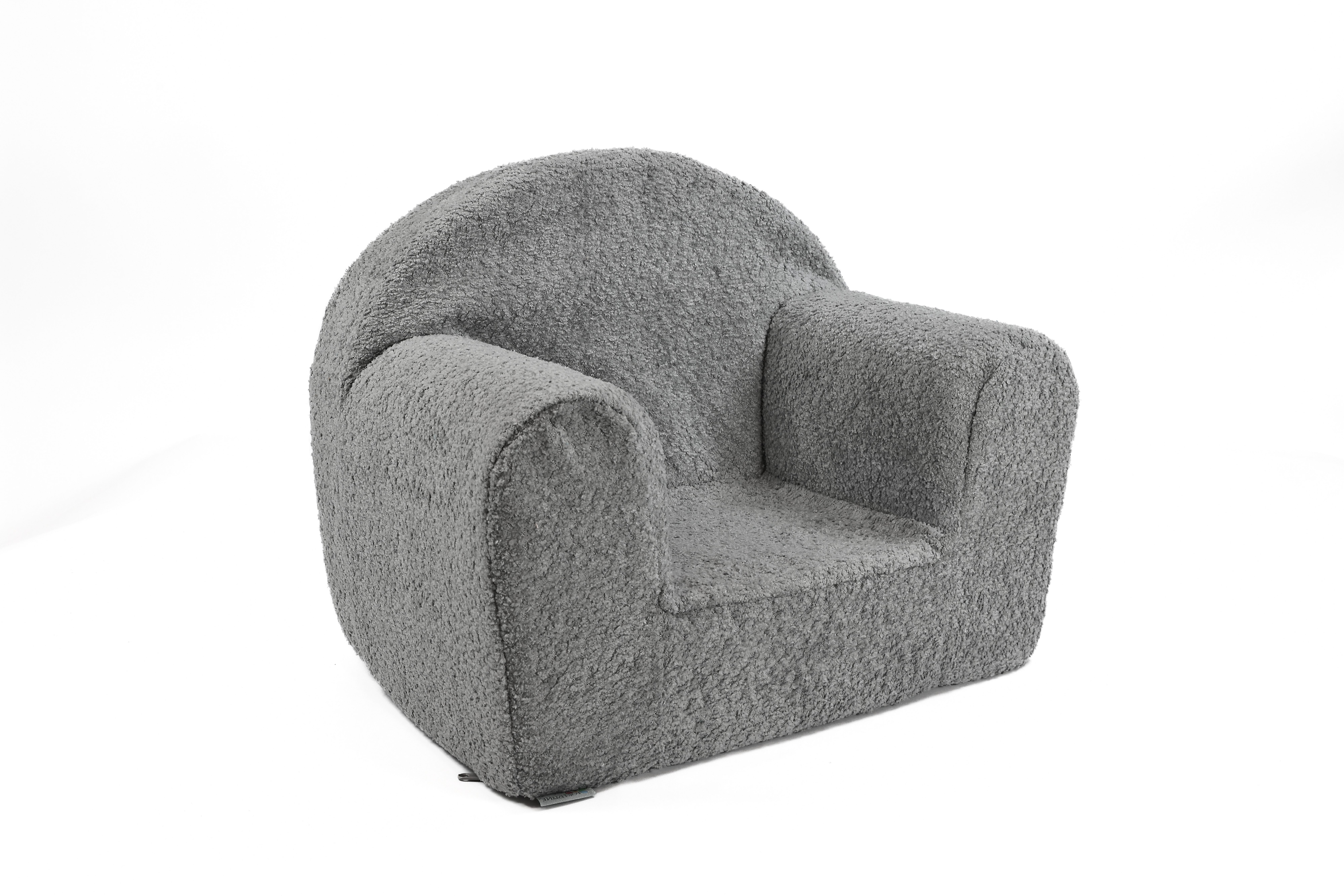 FORTISLINE Kindersessel Mini in Teddy-Stoff Kuschelsessel Babysessel Spielsessel rund, Der Bezug ist abnehmbar und waschbar