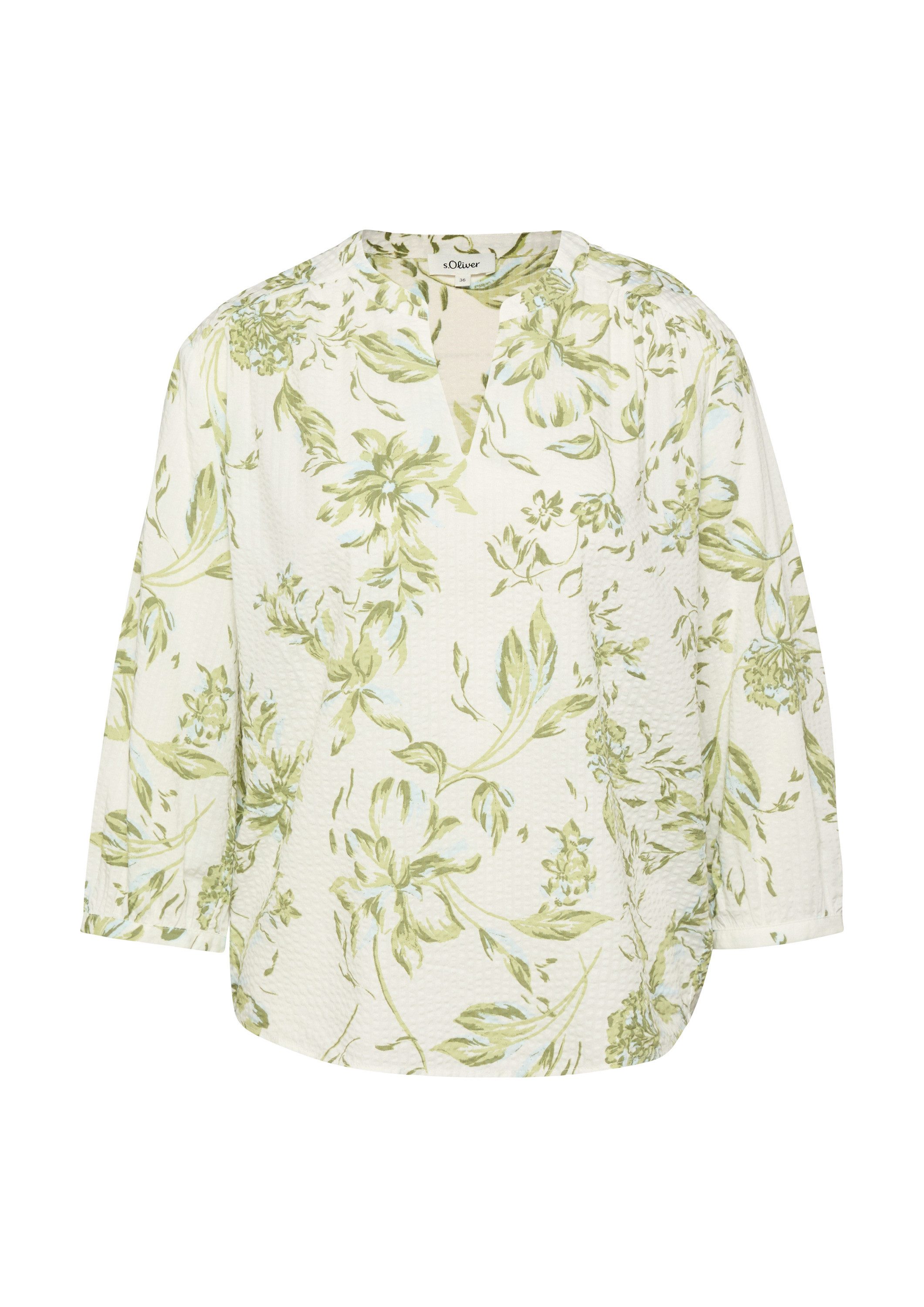 s.Oliver Kurzarmbluse Bluse Bluse aus Seersucker mit Raffungen günstig online kaufen