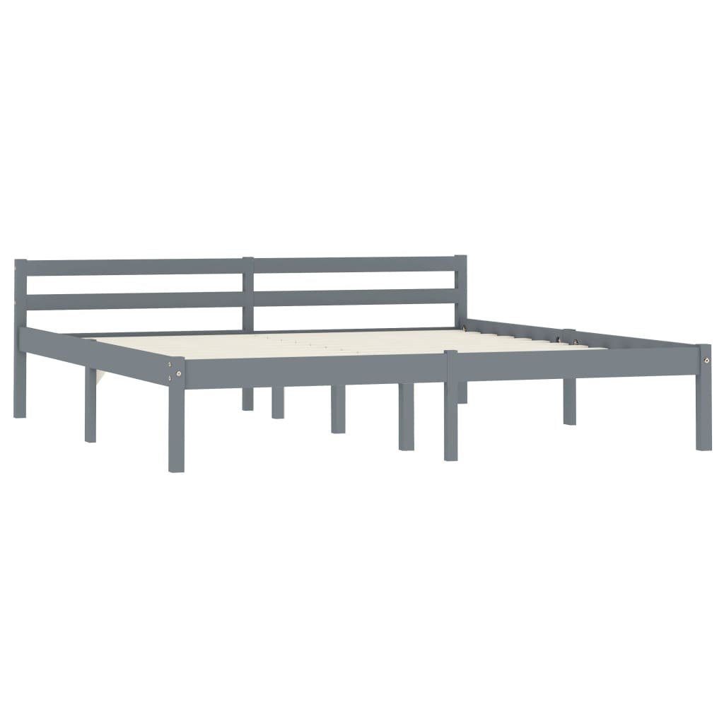 furnicato Bettgestell Massivholzbett Grau Kiefer 180x200 günstig online kaufen