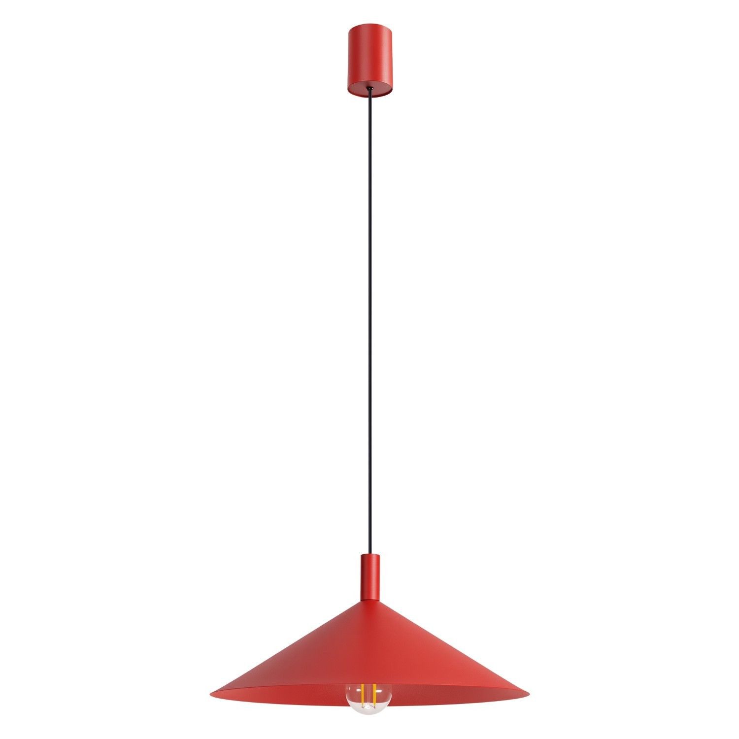 Licht-Erlebnisse Pendelleuchte LUNDY, ohne Leuchtmittel, Metall E27 D: 40 cm H: max. 135 cm Rot rund Modern