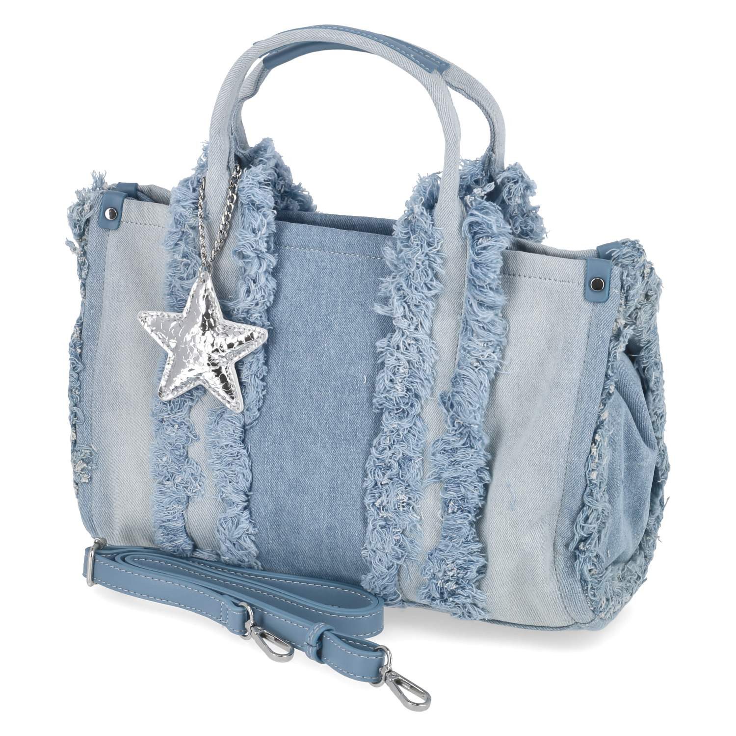 Handtasche Fräulein Frida FF2089,530 Damen Shopper Textil blue