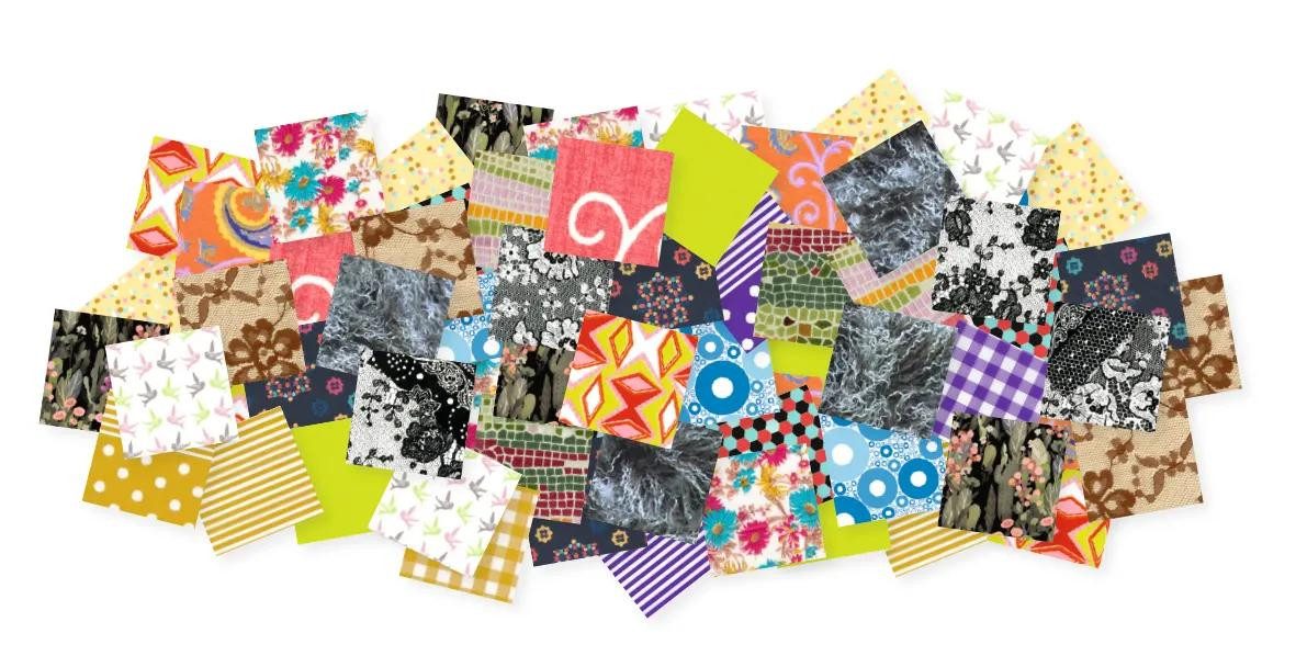 décopatch Bastelkartonpapier Großpackung mit zugeschnittenen Bogen -Papier quadratisch 3x3cm MP007C, DECO-Papiers