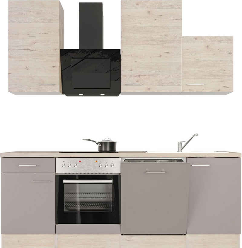 Flex-Well Küche Riva, mit E-Geräten, Breite 220 cm, in vielen Farbvarianten erhältlich