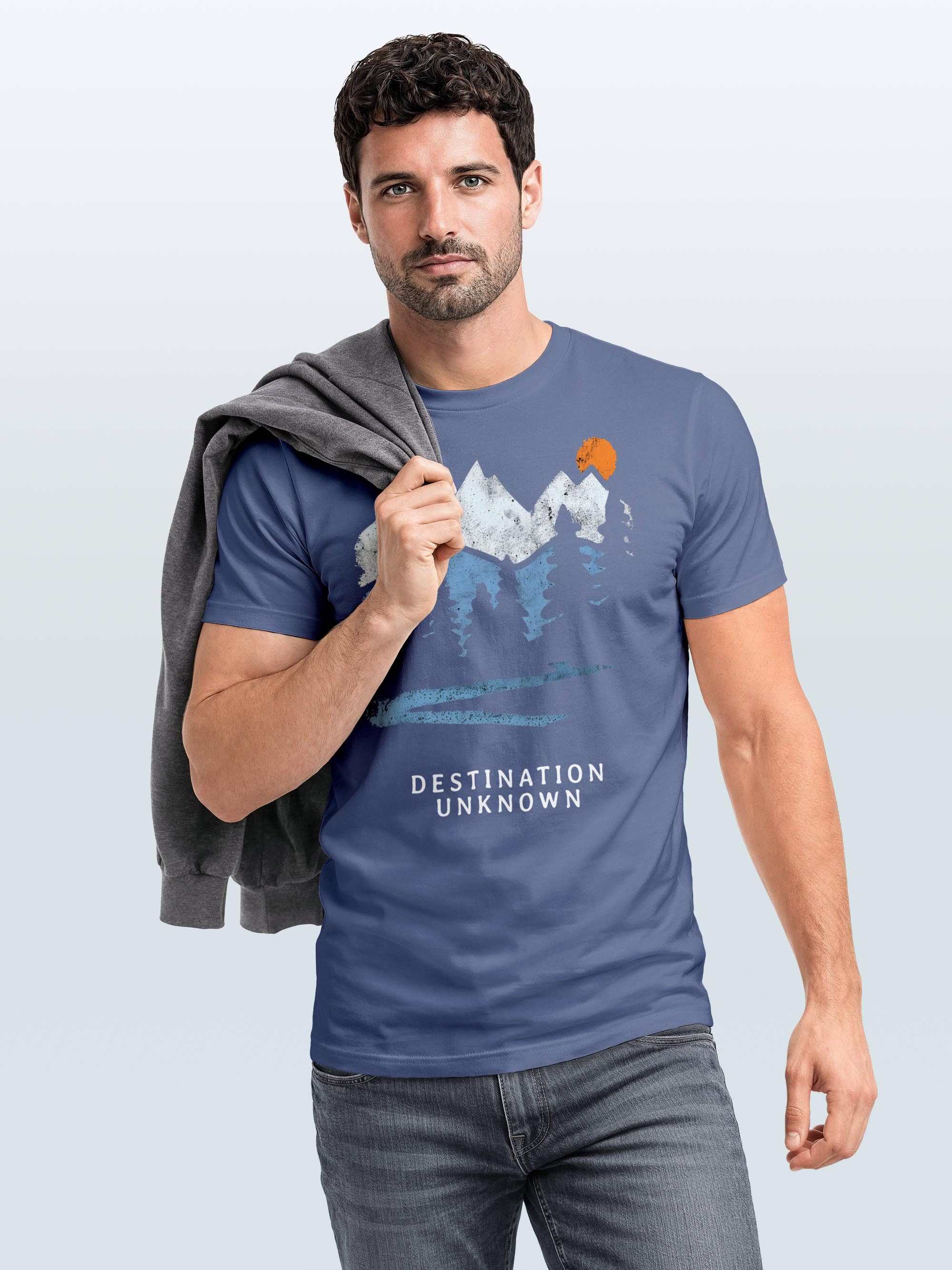 Neverless Print-Shirt Herren T-Shirt Prinstshirt Berge Wandern Adventure Outdoor mit Print – Bild 5 von 5