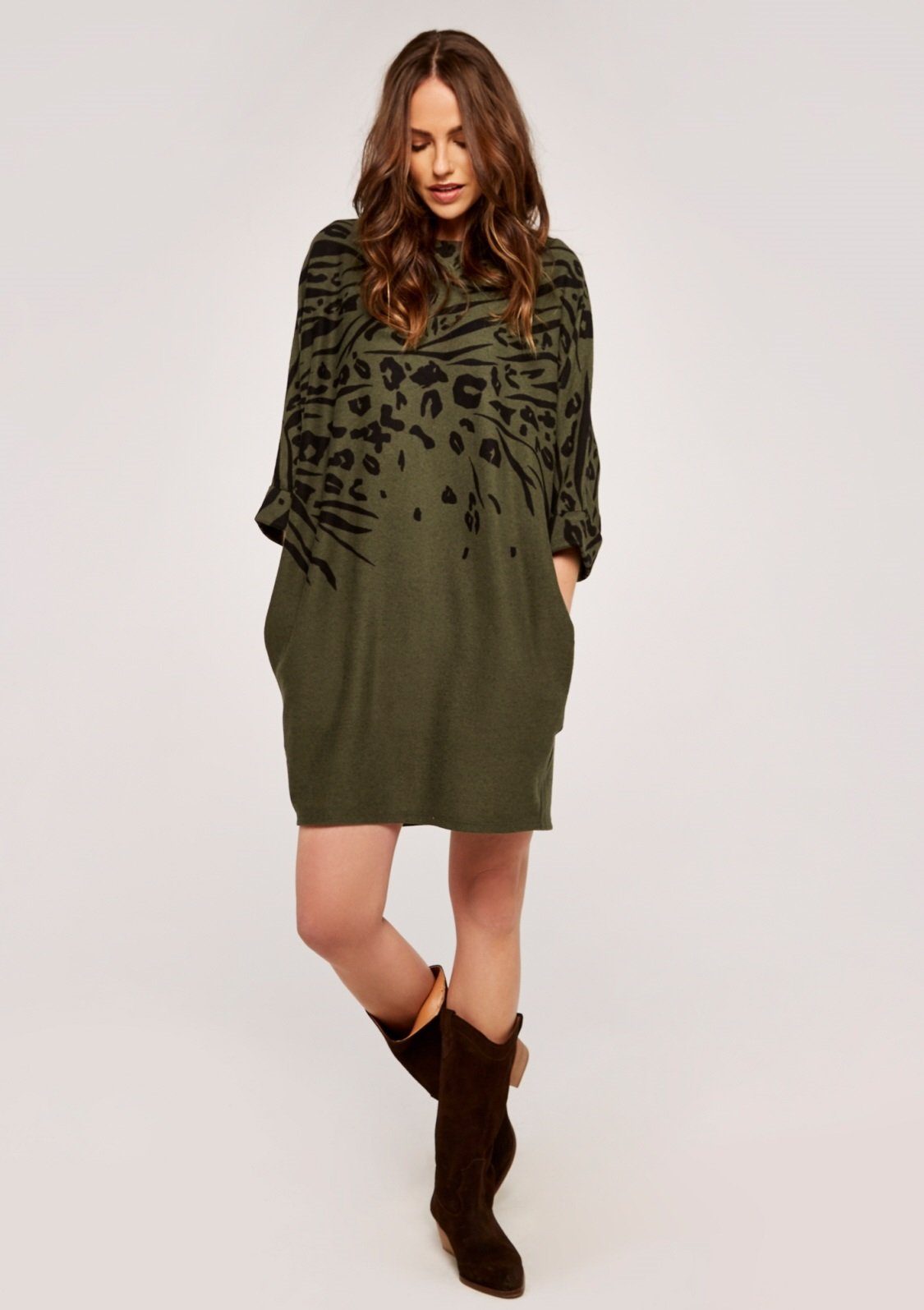 Apricot Strickkleid »Leopard And Zebra Cocoon Dress« (1-tlg) mit Taschen  online kaufen | OTTO