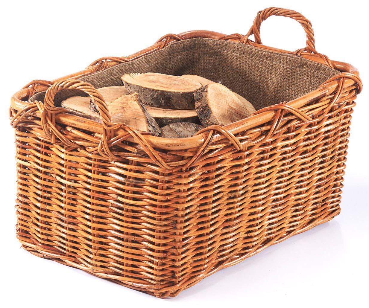 Kobolo Kaminholzkorb Holzkorb Rattan lacak mit abnehmbarem Leinenstoff günstig online kaufen