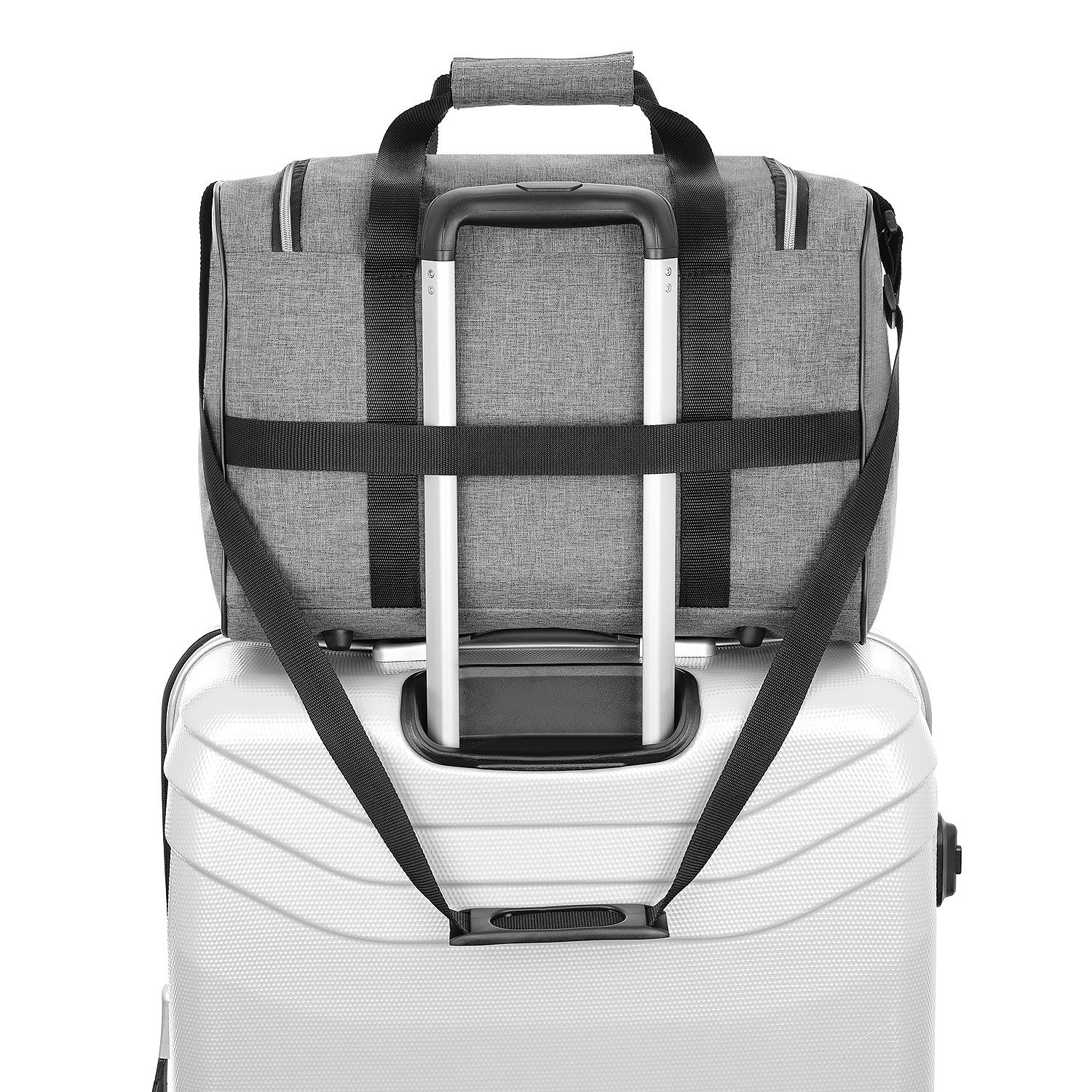 verstellbarem Grau (Modell mit cm Granori und & Platz abschließbarem Handgepäck leicht Reisetasche Fach Schultergurt, 30 Volumen für Flugzeug Eurowings 40x30x25 l max. ET2), –
