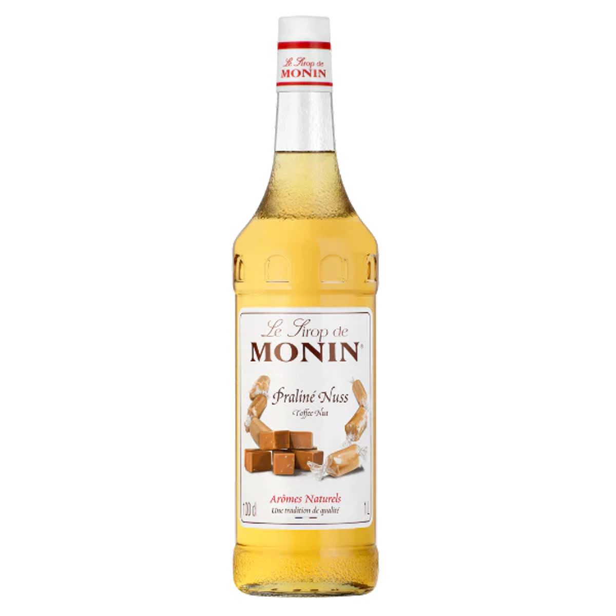 MONIN Getränke-Sirup, Monin Praline Nuss Sirup feiner Karamell Geschmack aromatisch 1000 ml