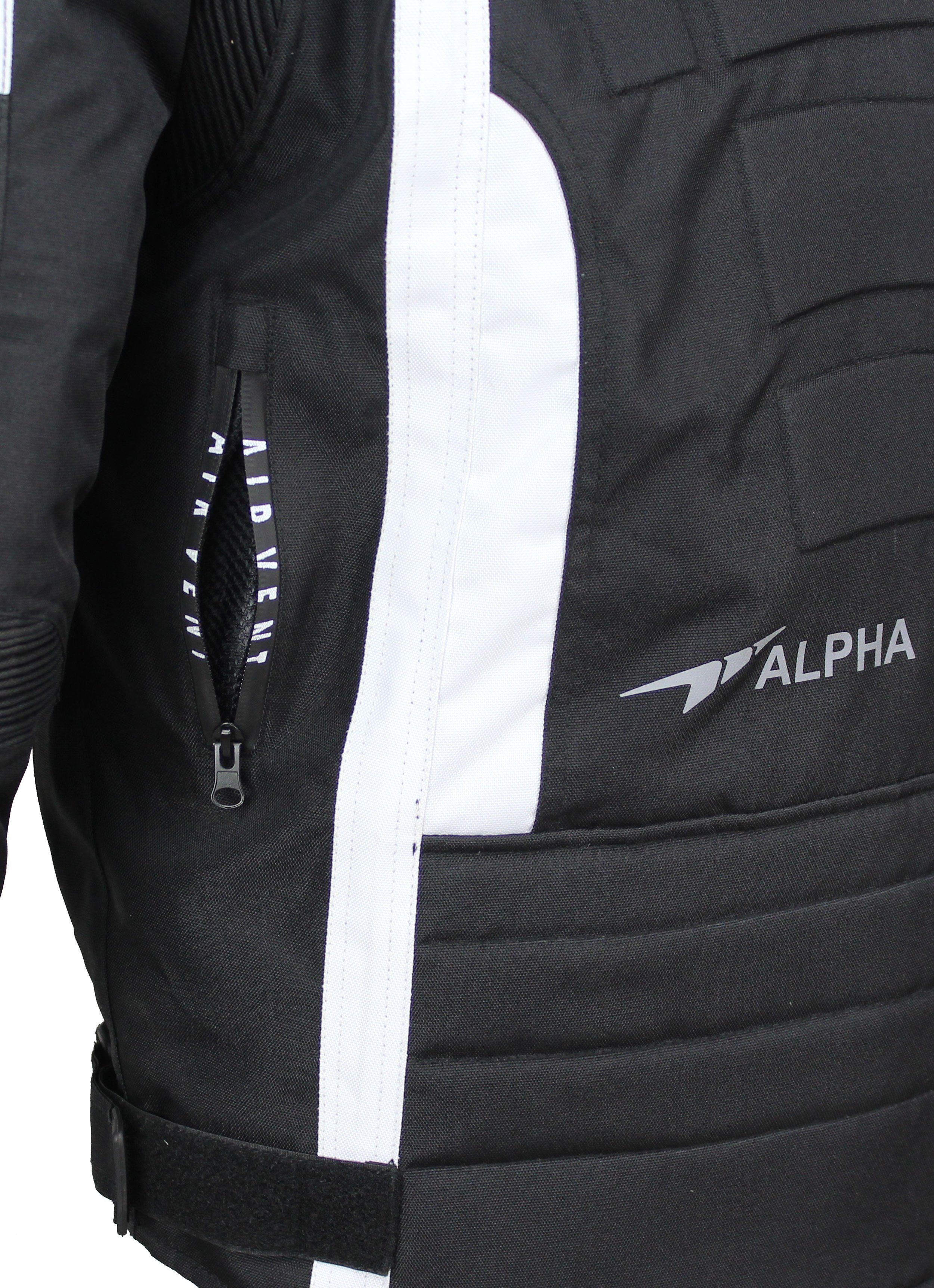 Alpha Speeds Motorradjacke Herren Motorrad Biker Textil Jacke Wasserdicht Jacke mit Protektoren Belüftungssysteme, Innenjacke ist trennbar: All Season, SLIM Bla – Bild 5 von 5