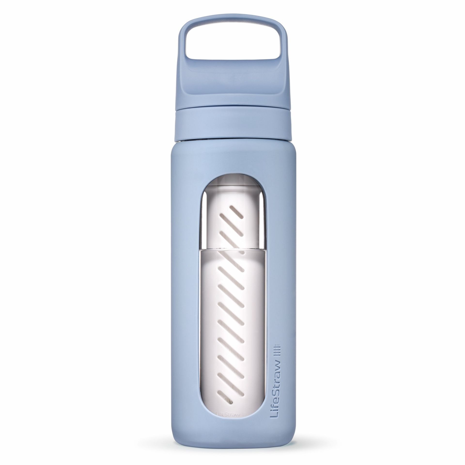LifeStraw Trinkflasche Go Glass mit Wasserfilter, Verschluss mit Silikonmundstück BPA frei