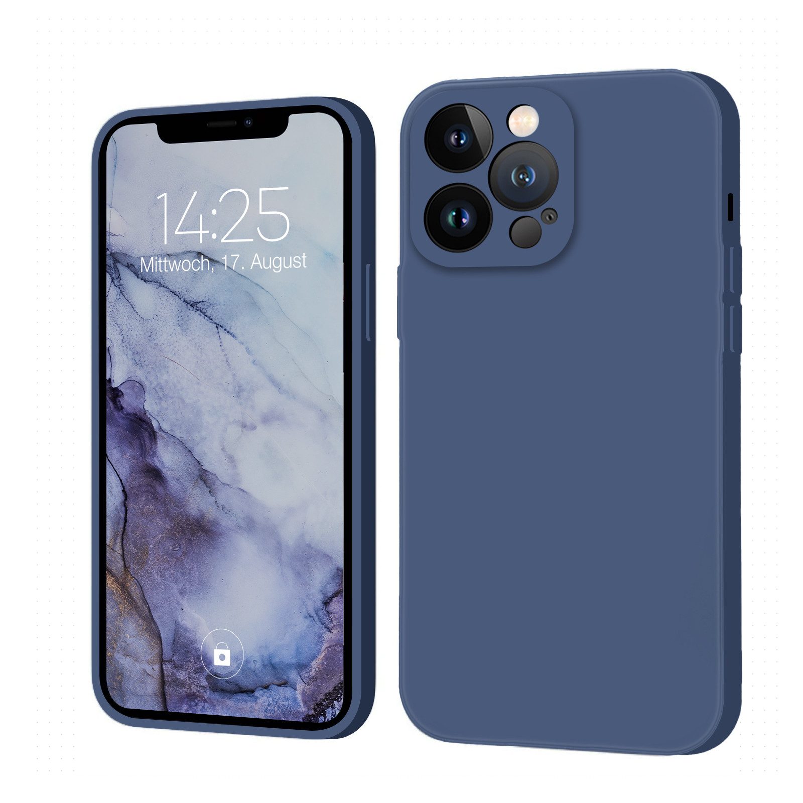 Tec-Expert Handyhülle SoftGrip Cover Hülle für Apple iPhone 13 Pro Max, Cover Bumper Case viele Farben wahlweise mit Glas