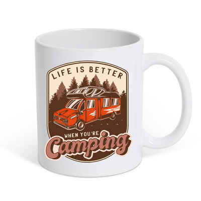 Youth Designz Tasse Life Is Better When You´re Camping Kaffeetasse Geschenk, Keramik, mit trendigem Print