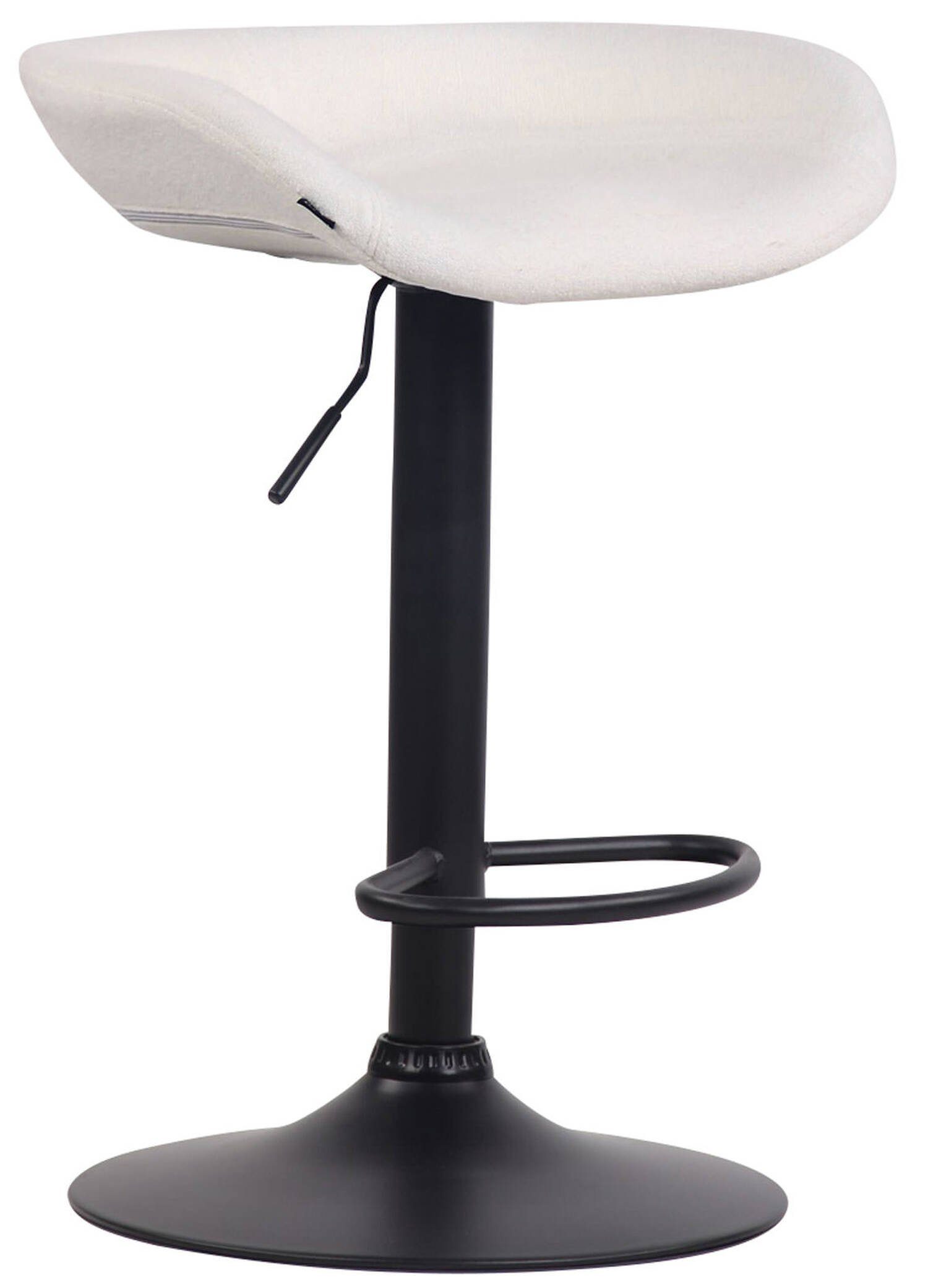 TPFLiving Barhocker Anna mit angenehmer Fußstütze (Barstuhl Hocker für Theke & Küche - 360° drehbar und höhenverstellbar), Gestell Metall chrom - Sitzfläche: Filz Weiß