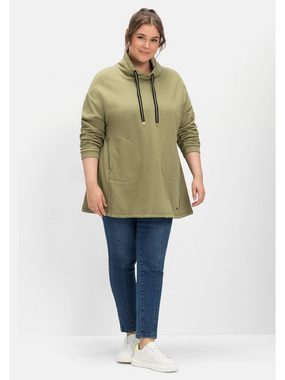 Sheego Sweatshirt Große Größen in A-Linie, mit Taschen und Kragen