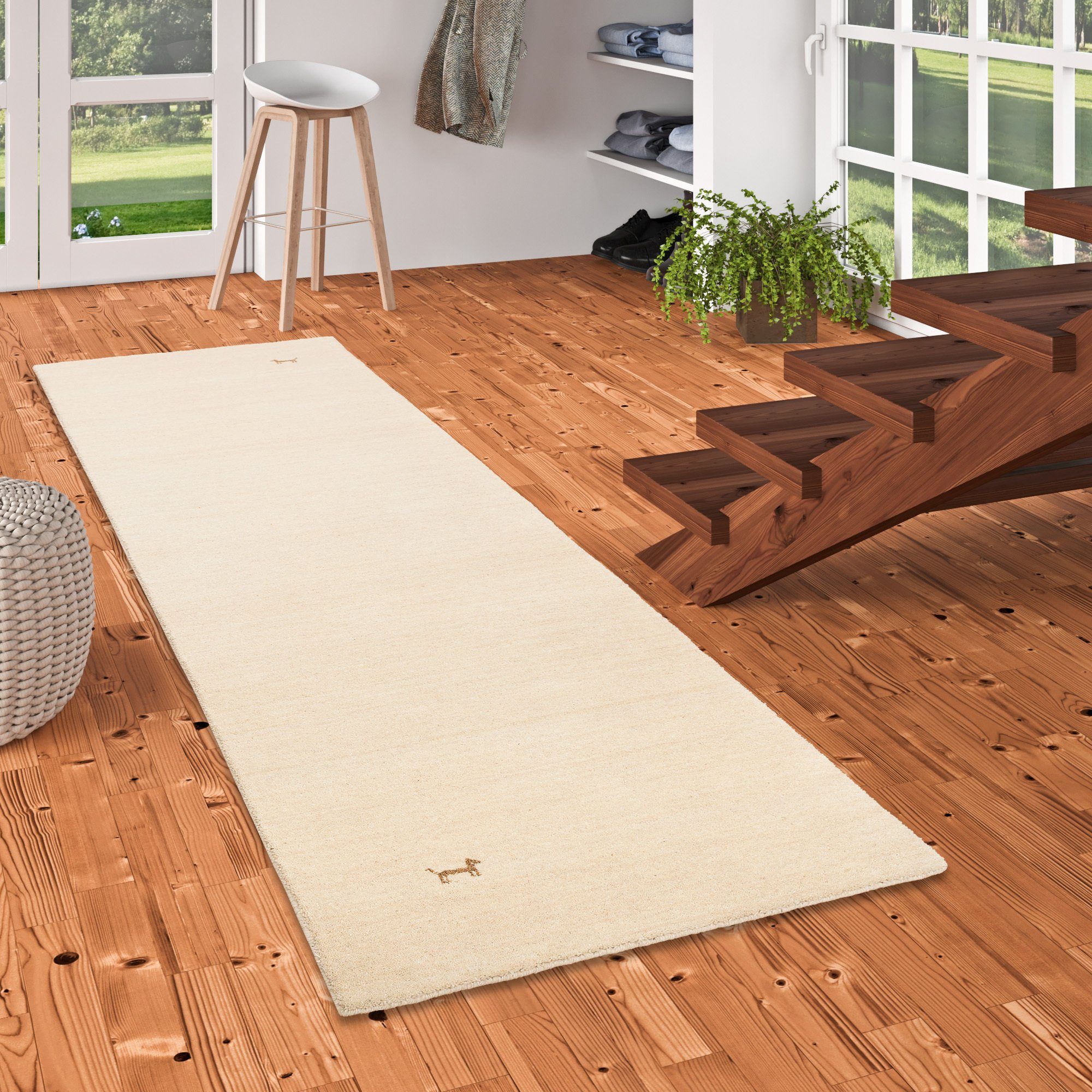 Pergamon Wollteppich Natur Teppich Läufer Indo günstig online kaufen