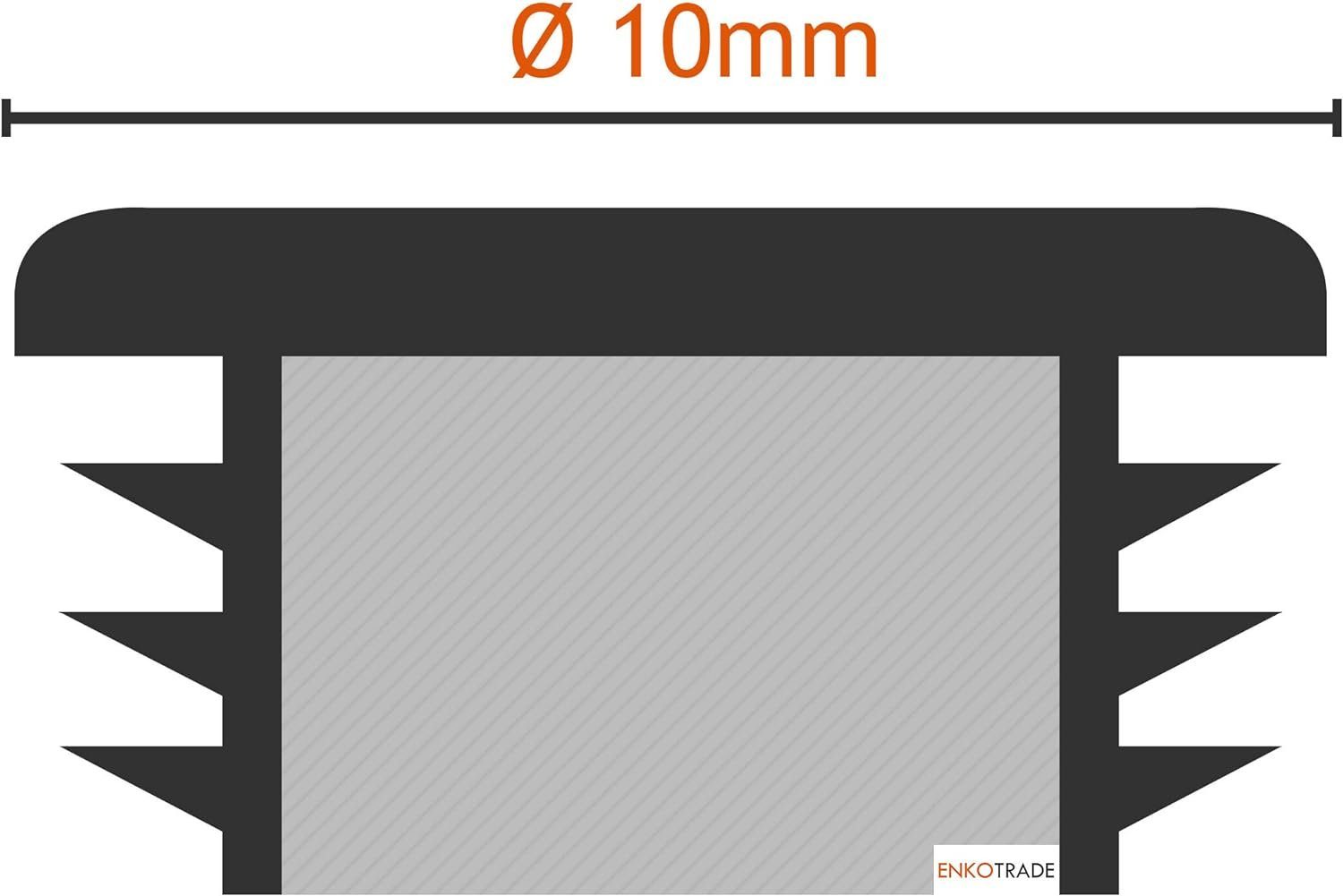 Enkotrade Endkappe Lamellenstopfen rund, (4-St), Schwarz, Rund, 10 mm, UV-beständig. Made in Germany