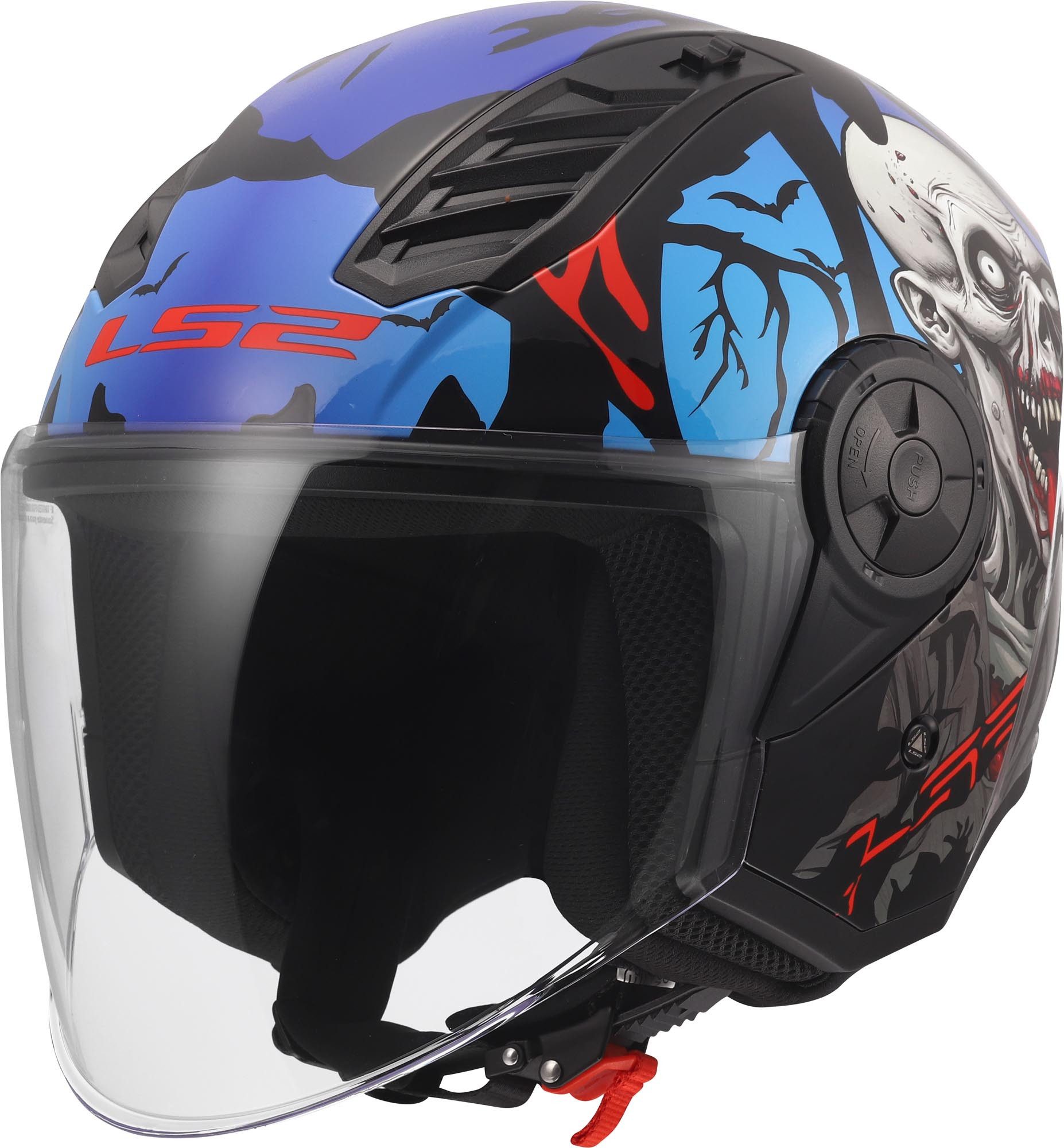 LS2 Motorradhelm OF616 Airflow II Zombie II Jethelm, Atmungsaktiv