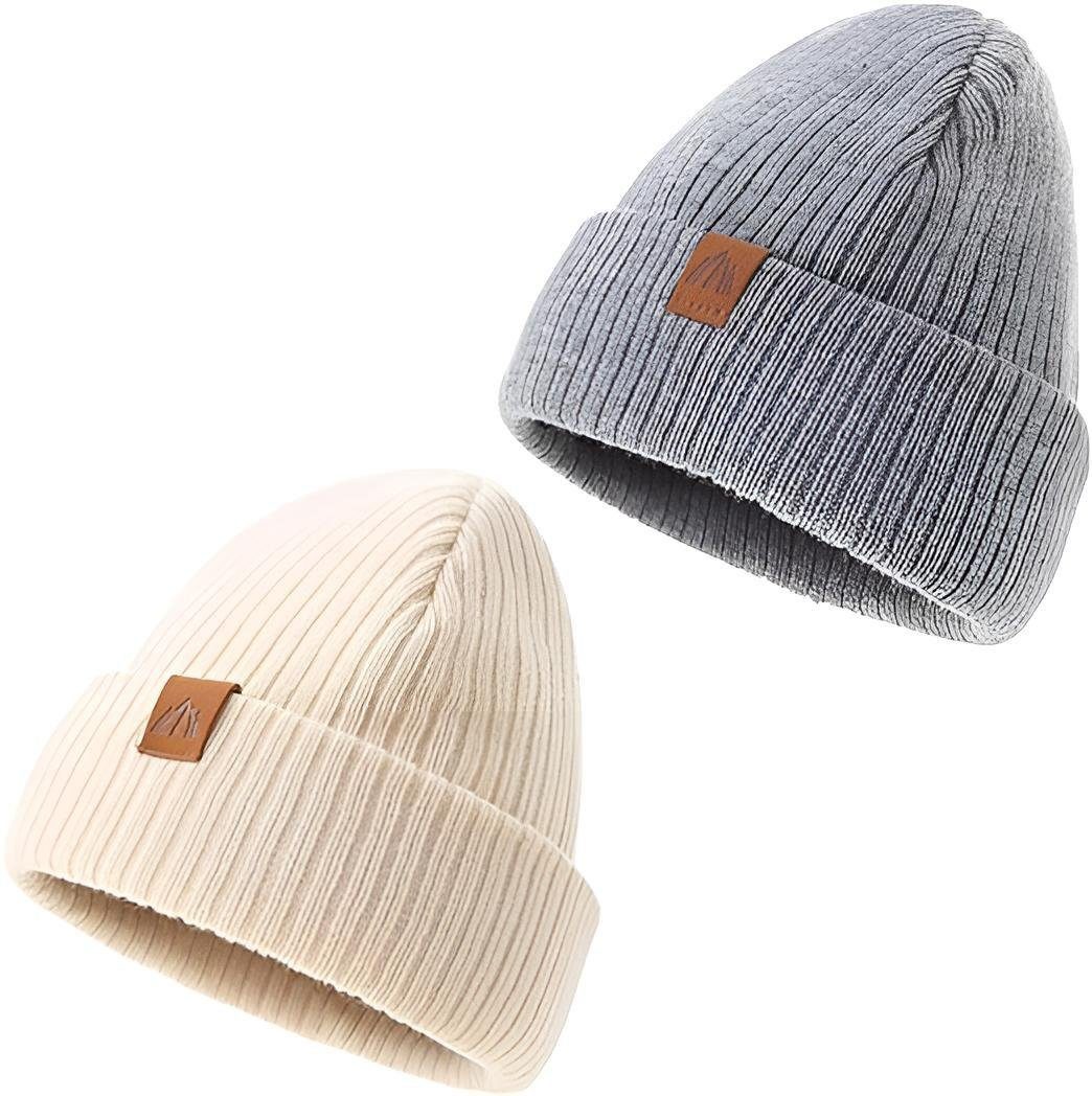 Diyarts Beanie (Vielseitiges Baby-Set, Kindermütze, 2-St., Kuschelige Eleganz für Kleine, Kinder) Leicht & Atmungsaktiv, Doppellagiges Acryl-Design, Wintermütze