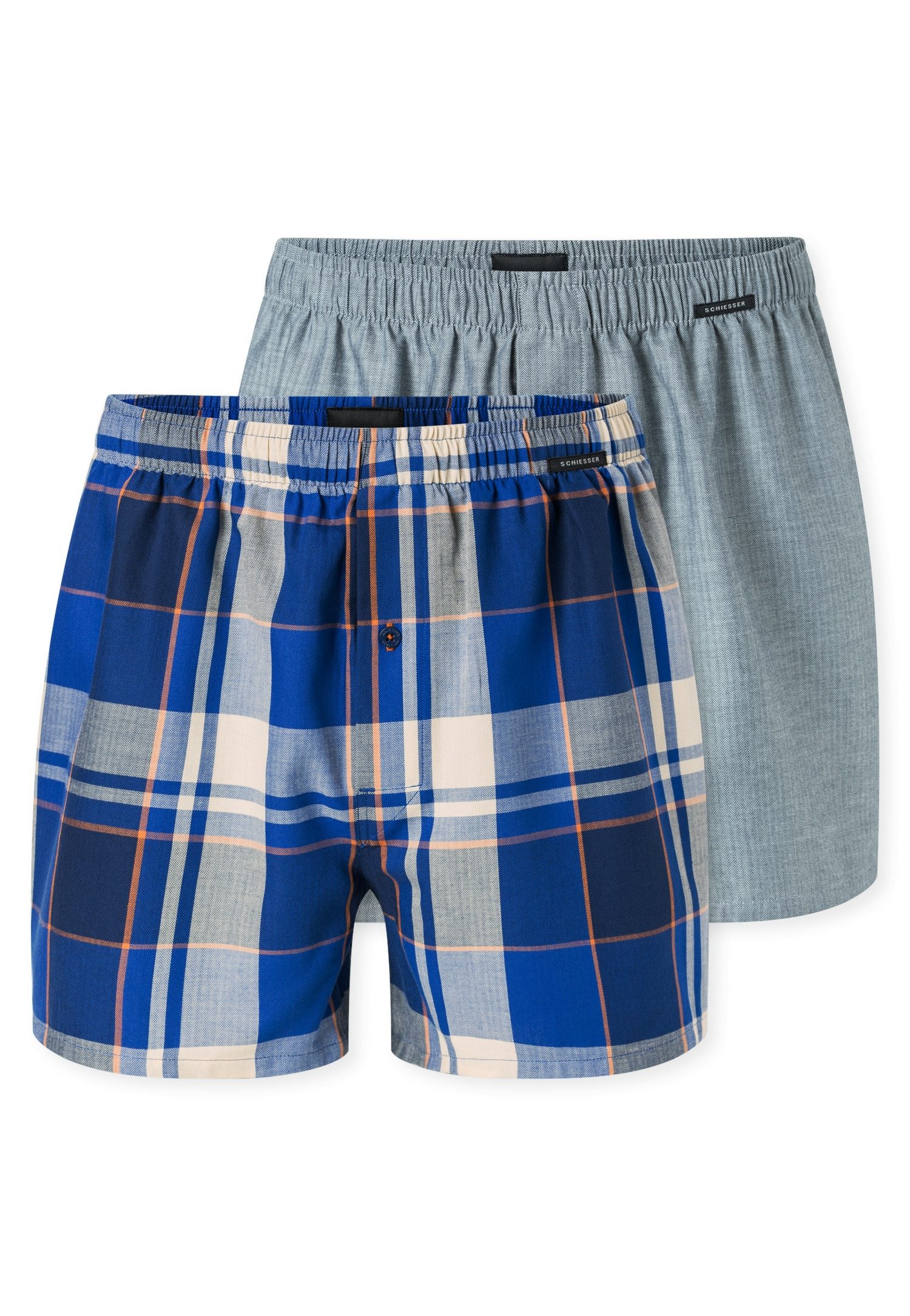 Schiesser Weiter Boxer Boxershorts Multipack Eingriff mit Knopf, elastischer Bund, lockere Passform
