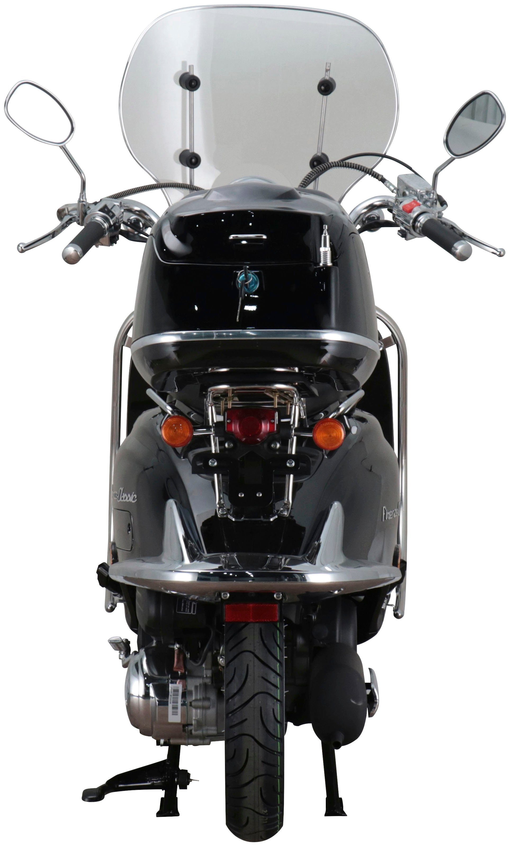Retro Euro (Komplett-Set) schwarz 125 5, km/h, Firenze Classic, Motorroller Motors 85 ccm, Alpha